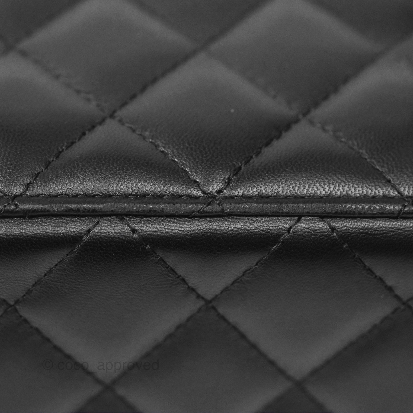 Chanel Vanity Rectangular Top Handle Black Lambskin Gold Hardware