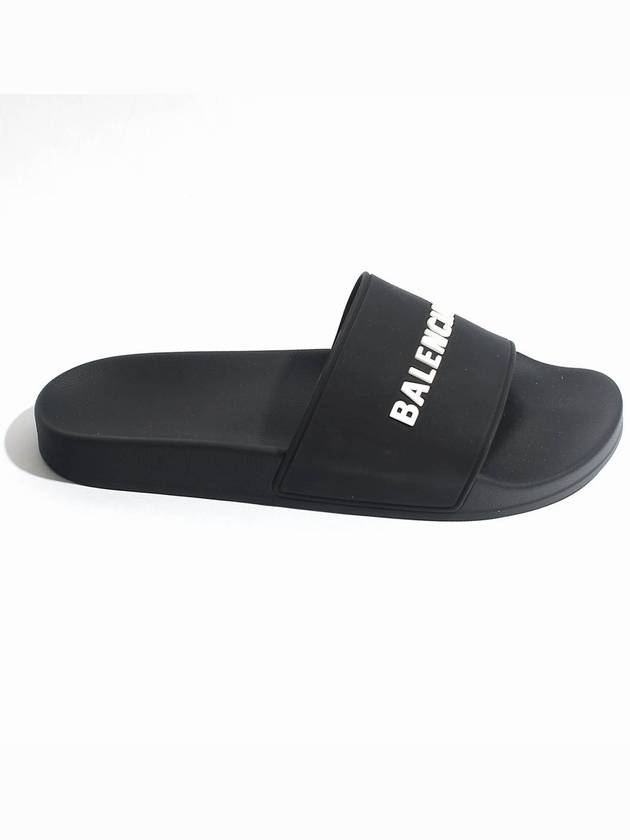 Luxury Balenciaga Men's Logo Full Slippers Black