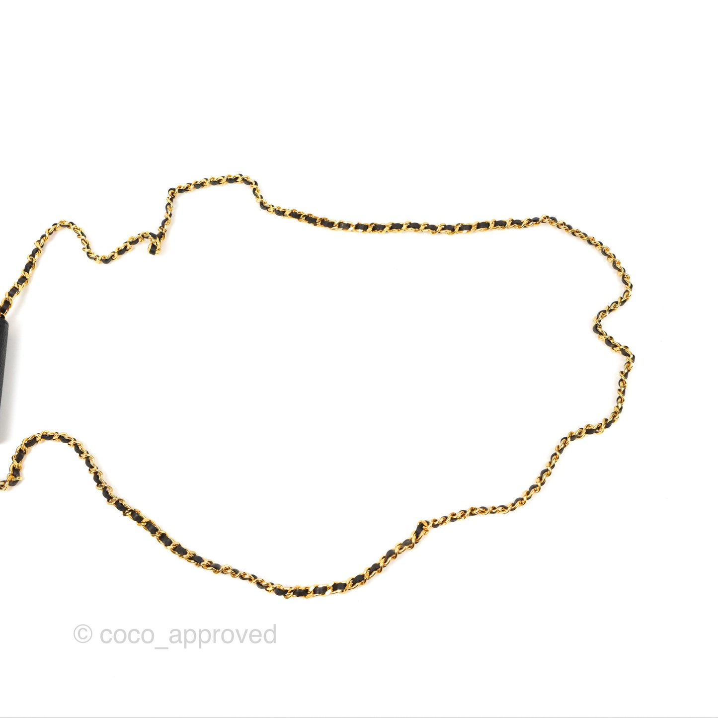 Chanel Vintage CC Caviar Black Phone Case With Chain Gold Hardware