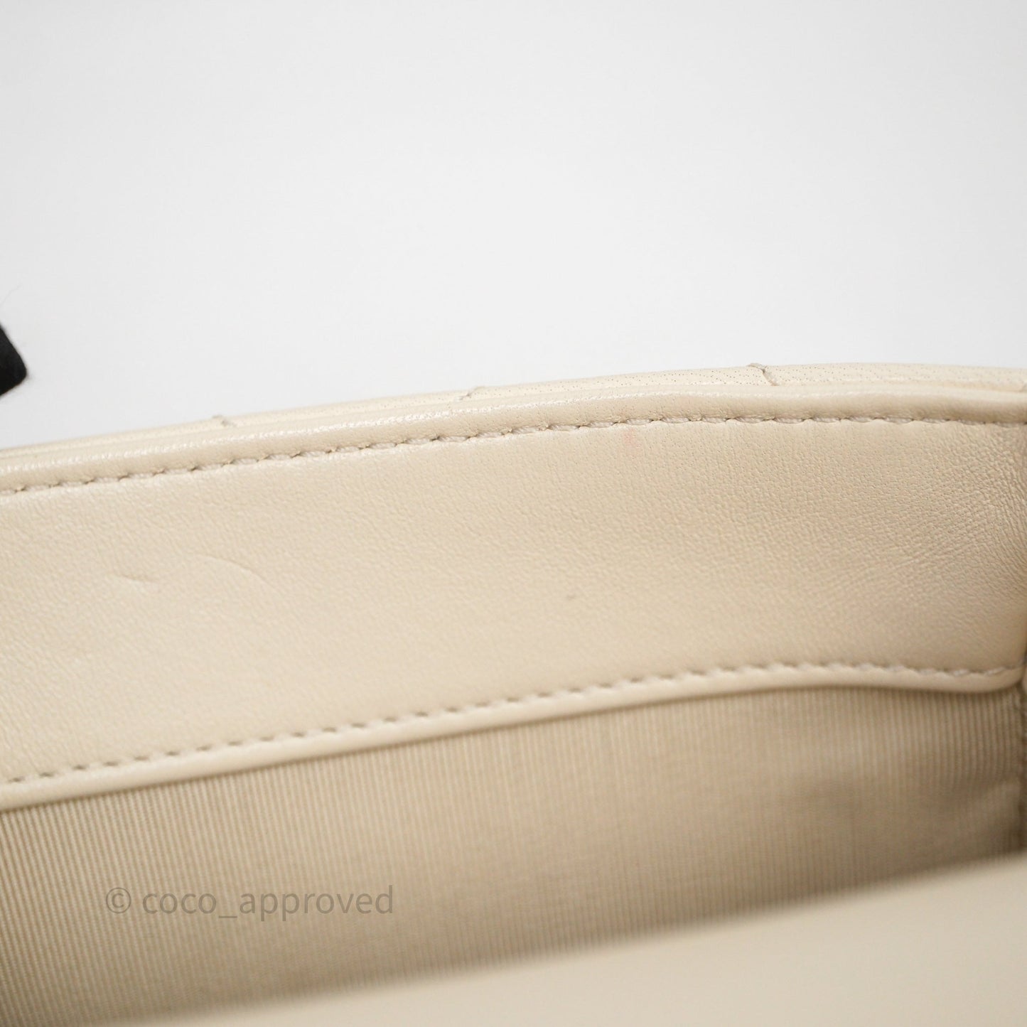 Chanel Flap with Coin Charm Ivory White Lambskin Aged Gold Hardware