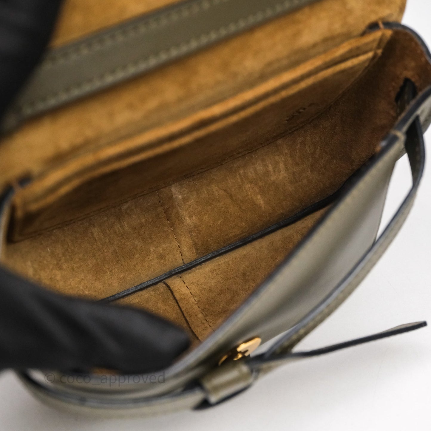 Loewe Mini Gate Dual Bag Soft Calfskin & Jacquard Strap Autumn Green