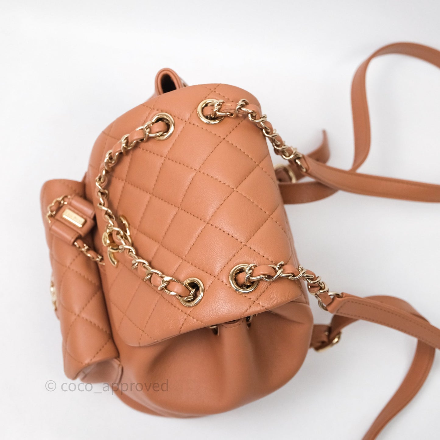 Chanel Small Duma Drawstring Backpack Camel Calfskin