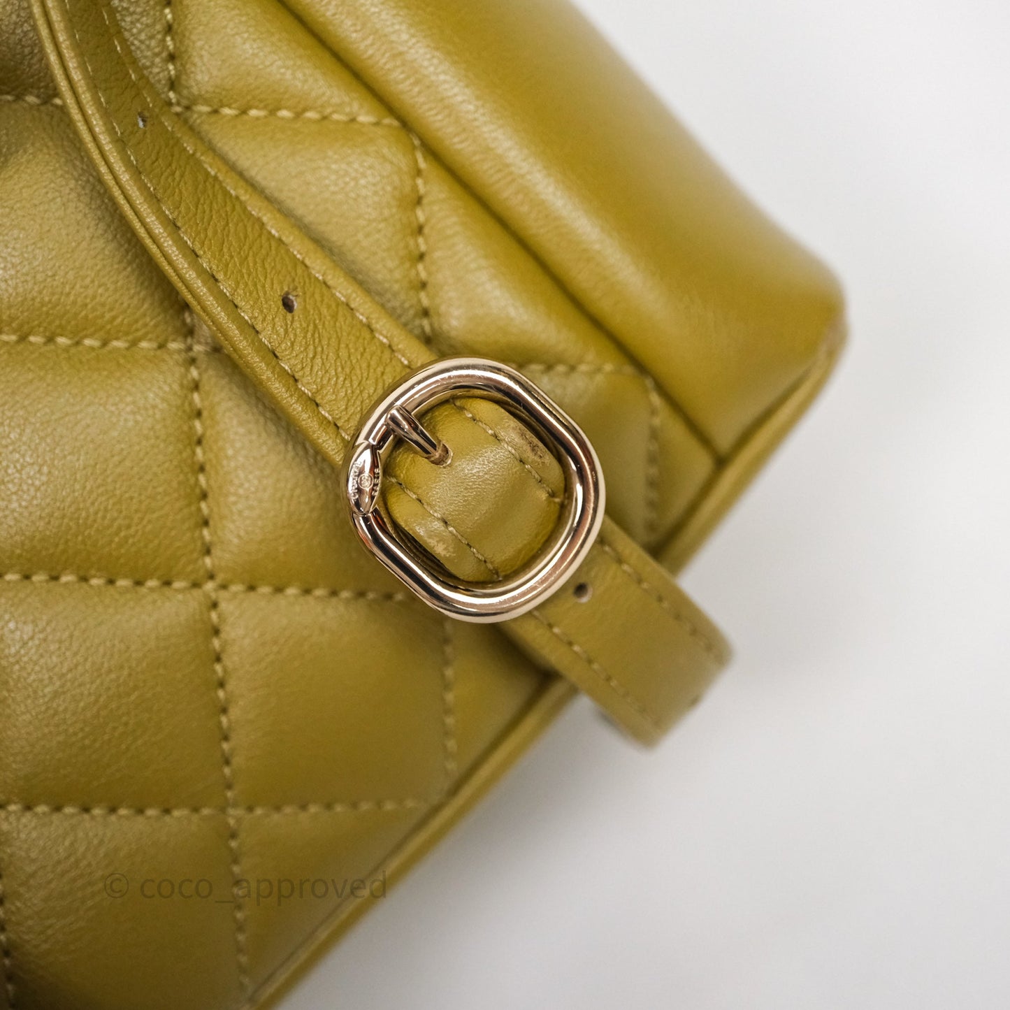 Chanel Mini Duma Backpack Olive Green Calfskin Gold Hardware