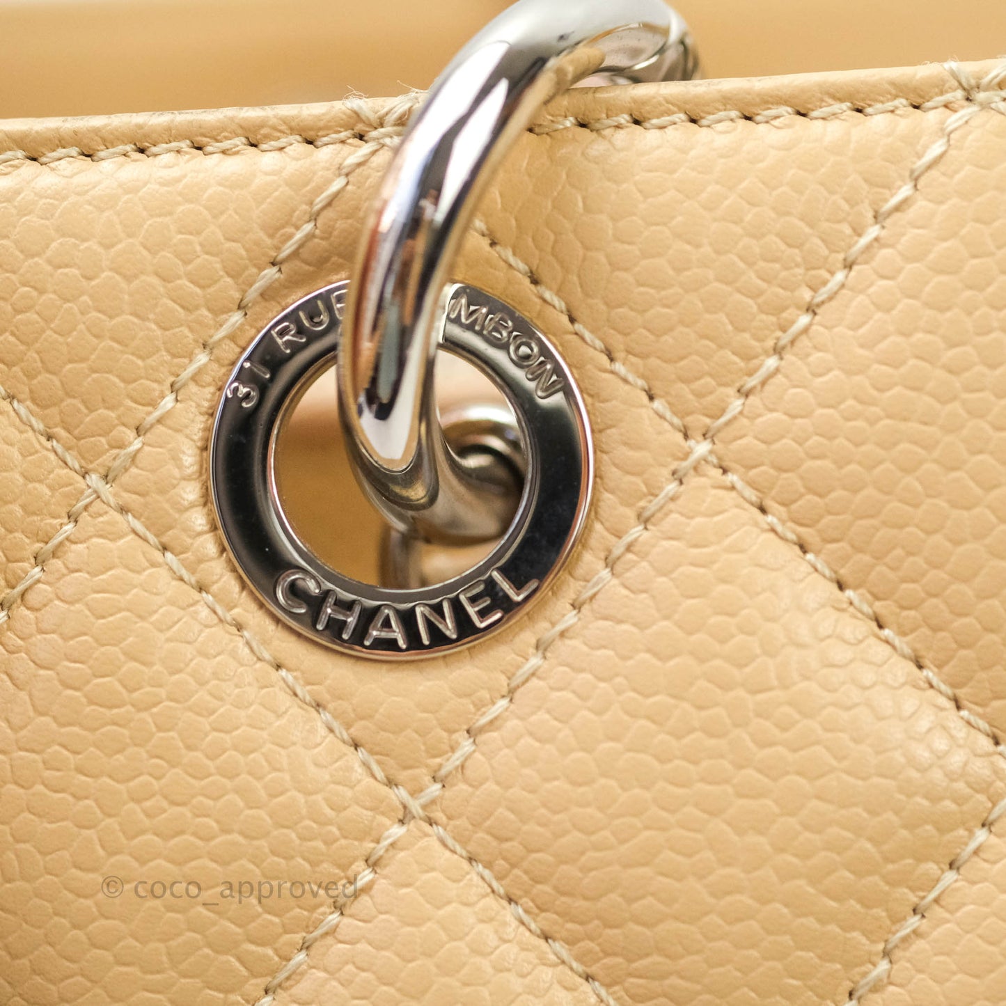 Chanel GST Beige Caviar Silver Hardware