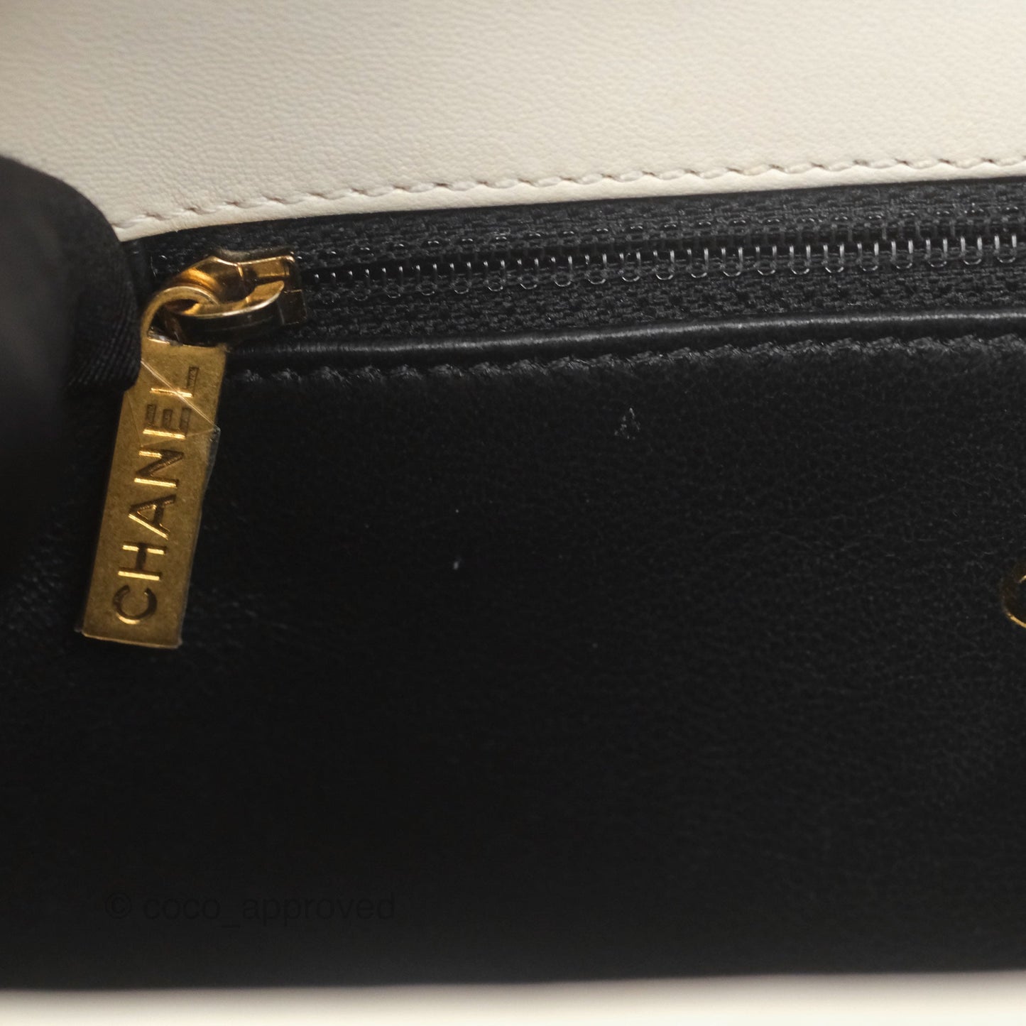 Chanel Small CC Filigree Flap Quilted Ivory Caviar