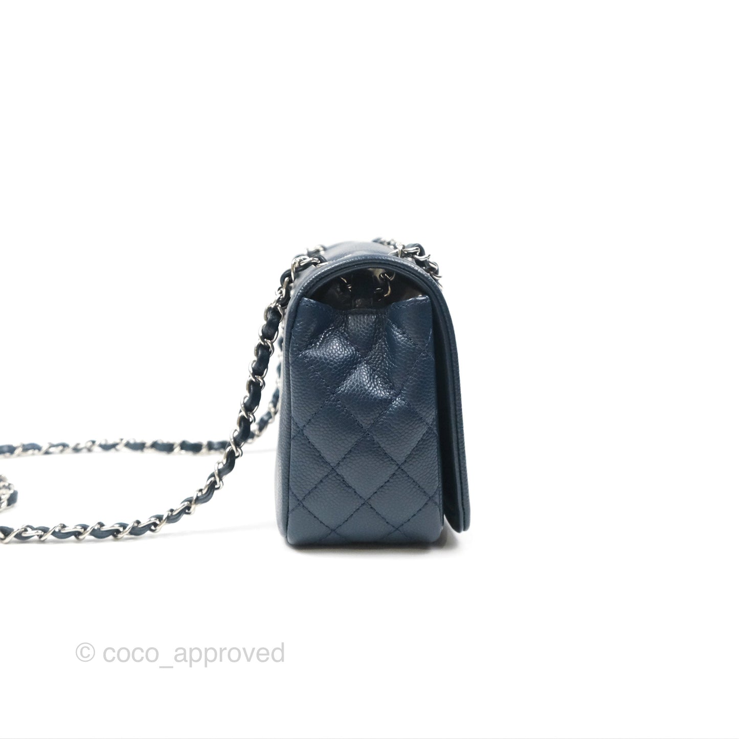 Chanel Medium Timeless CC Flap Bag Navy Caviar Silver Hardware