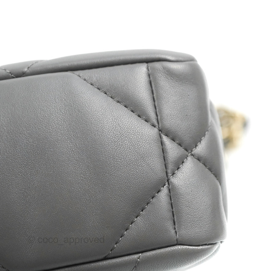 Chanel 19 Small Dark Grey Lambskin Mixed Hardware