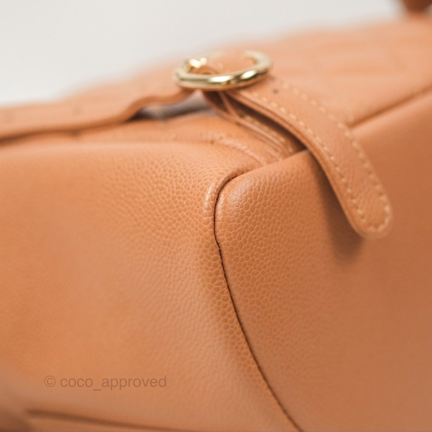 Chanel Duma Backpack Medium Dark Caramel Beige Caviar Gold Hardware