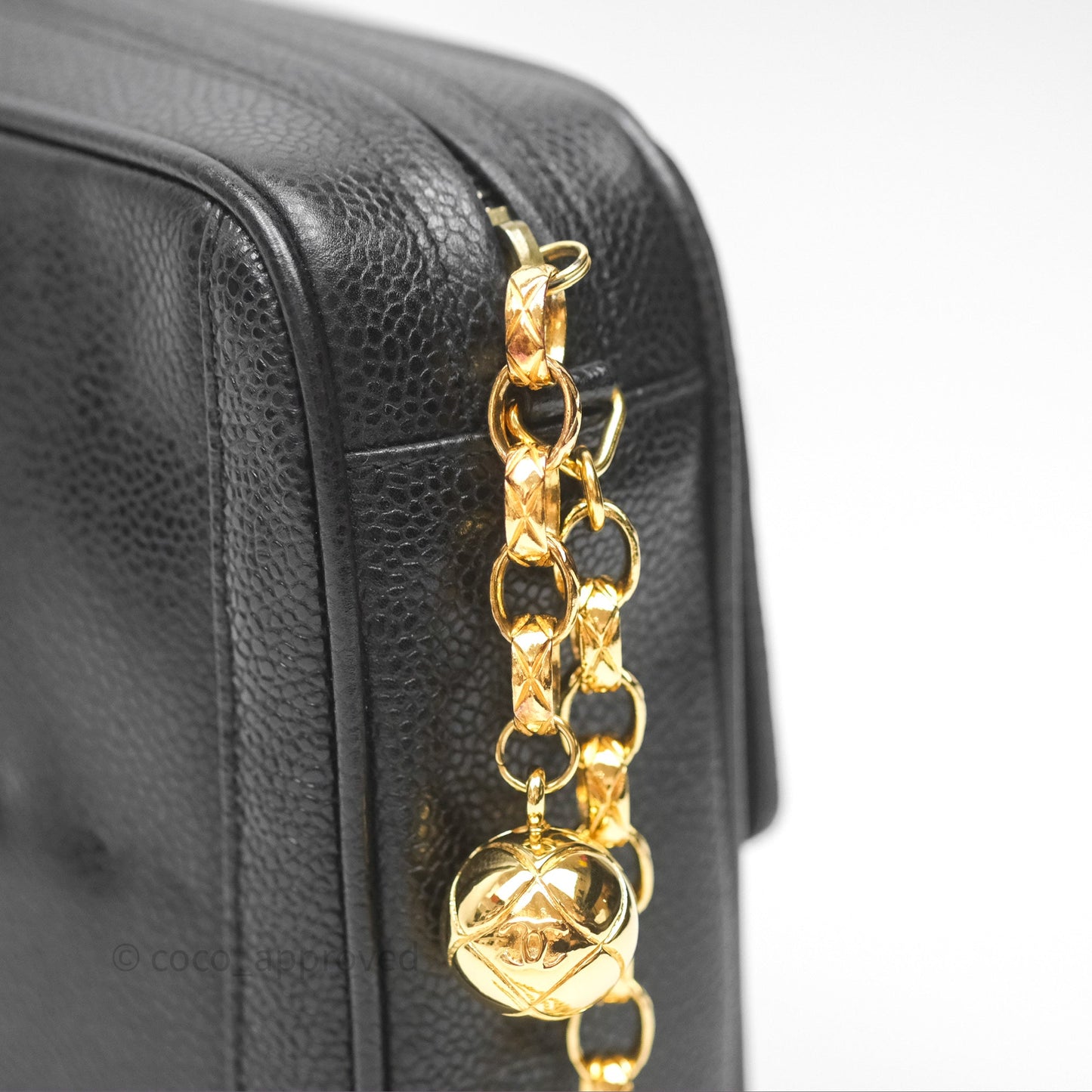 Chanel Vintage CC Camera Bag Black Caviar 24 Gold Hardware