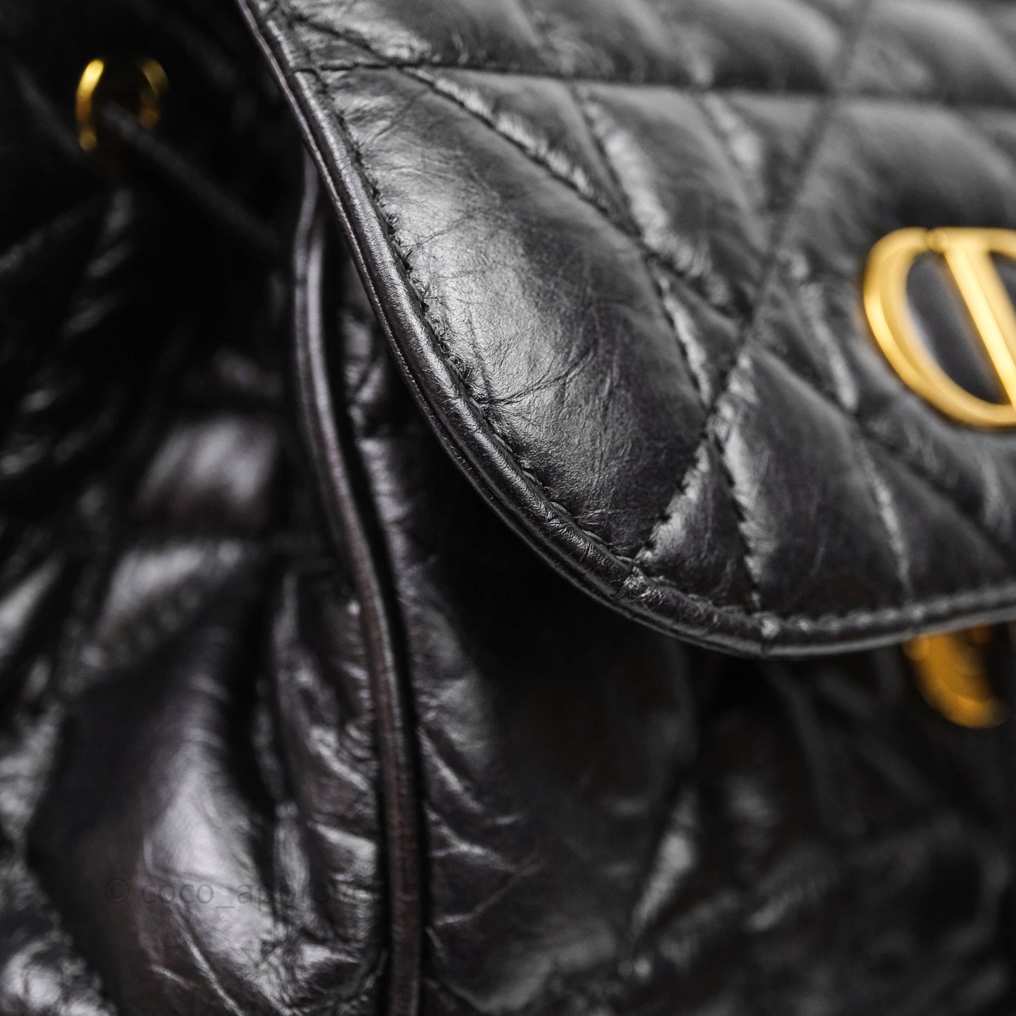 Christian Dior Medium Dior Caro Backpack Black Macrocannage Lambskin