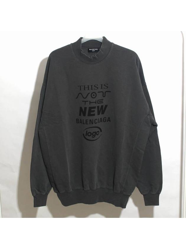 Luxury Balenciaga This Not Logo Cotton Sweatshirt Black