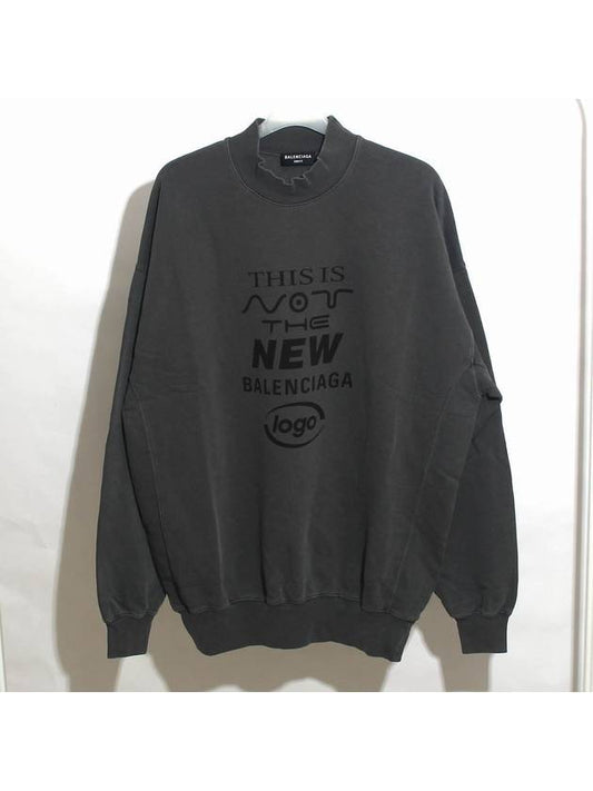 Luxury Balenciaga This Not Logo Cotton Sweatshirt Black