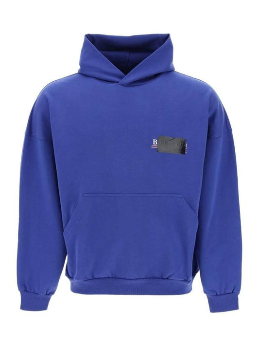 Luxury Balenciaga Gaffer Maxi Hoodie Blue