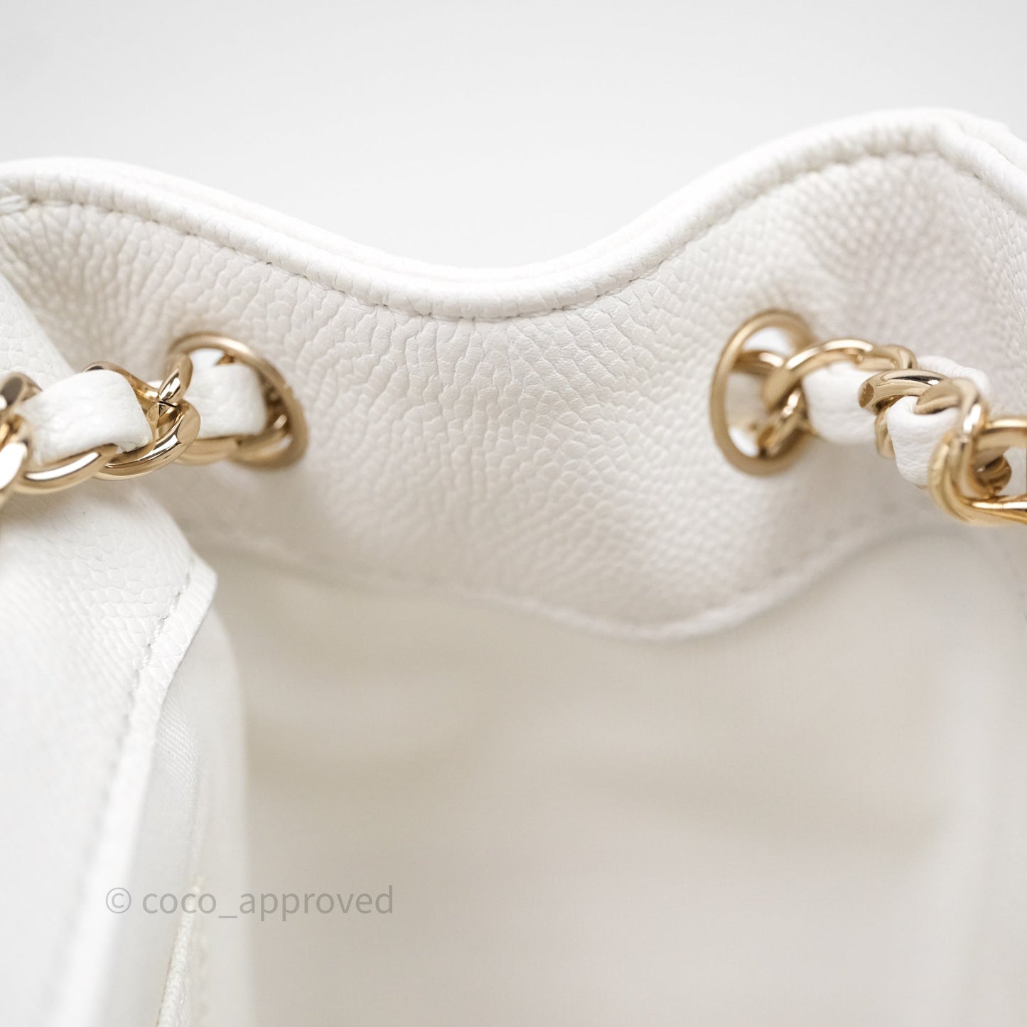Chanel Small Duma Backpack Caviar White Gold Hardware