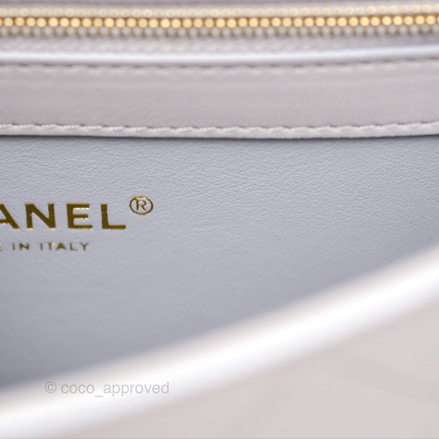 Chanel Small Quilted Coco Luxe Flap Bag Grey Calfskin Aged Gold Hardware
