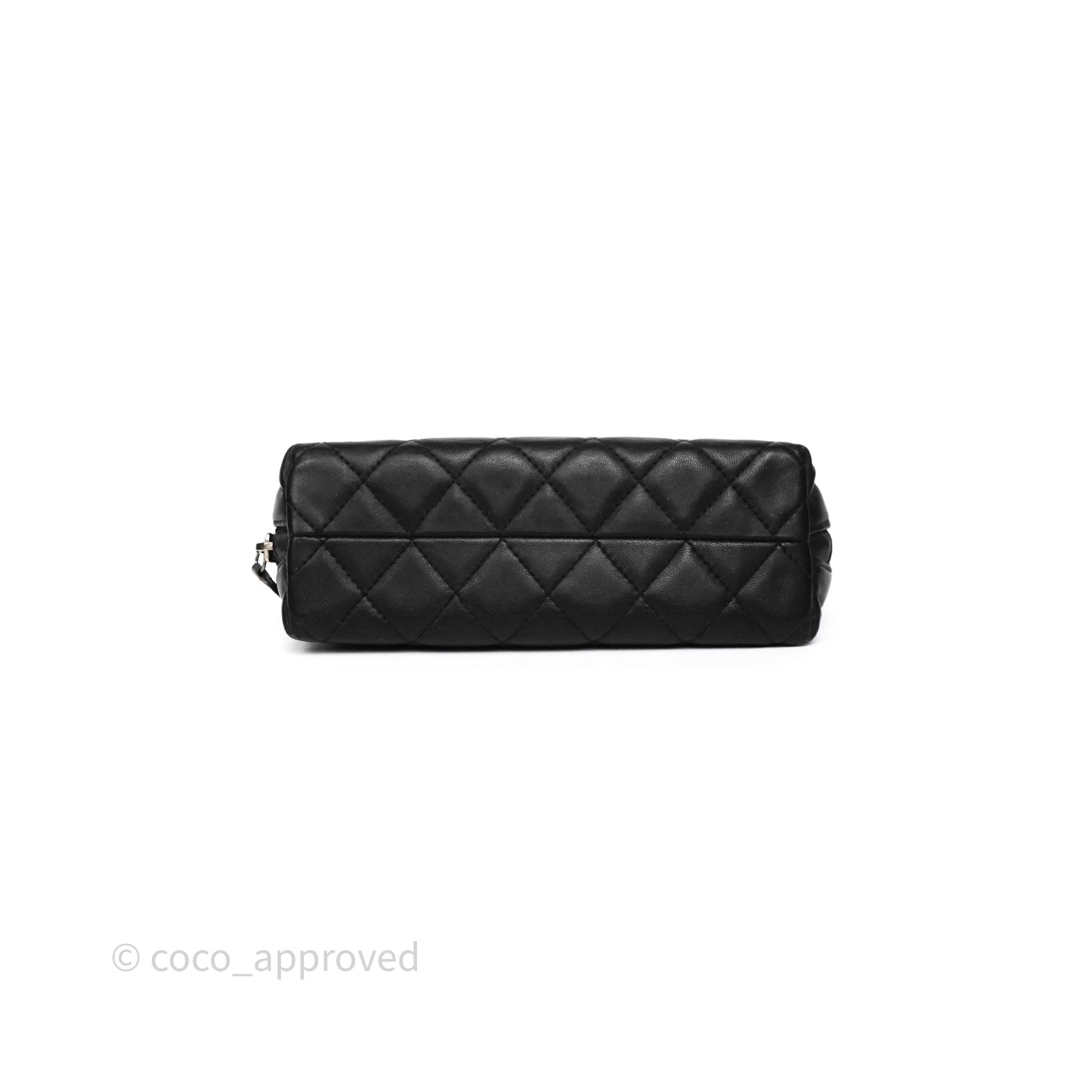 Chanel Cosmetic Case Black Calfskin Silver Hardware