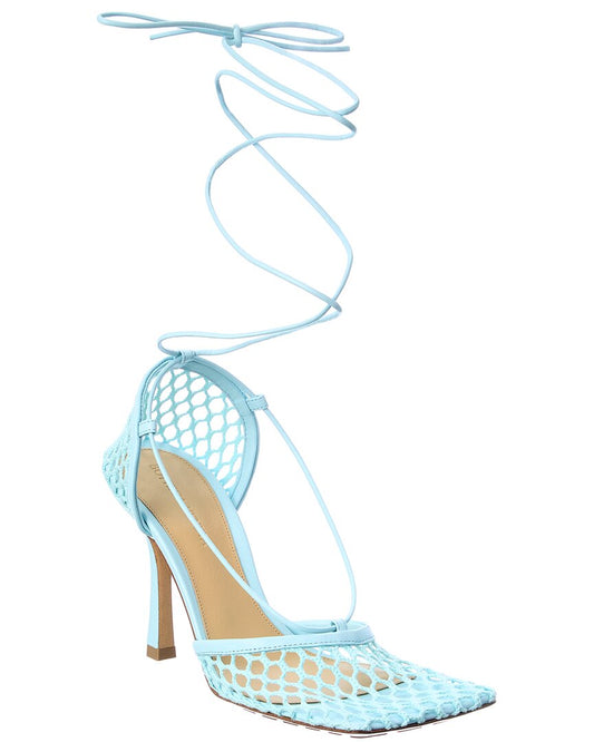 Luxury Bottega Veneta Stretch Leather Ankle Wrap Sandal