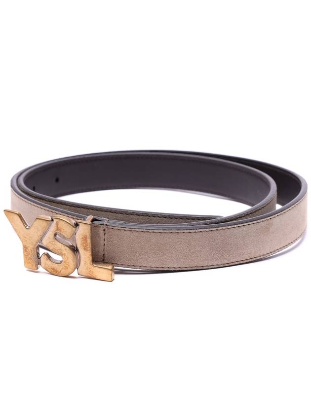 Luxury Saint Laurent YSL Logo Belt Beige