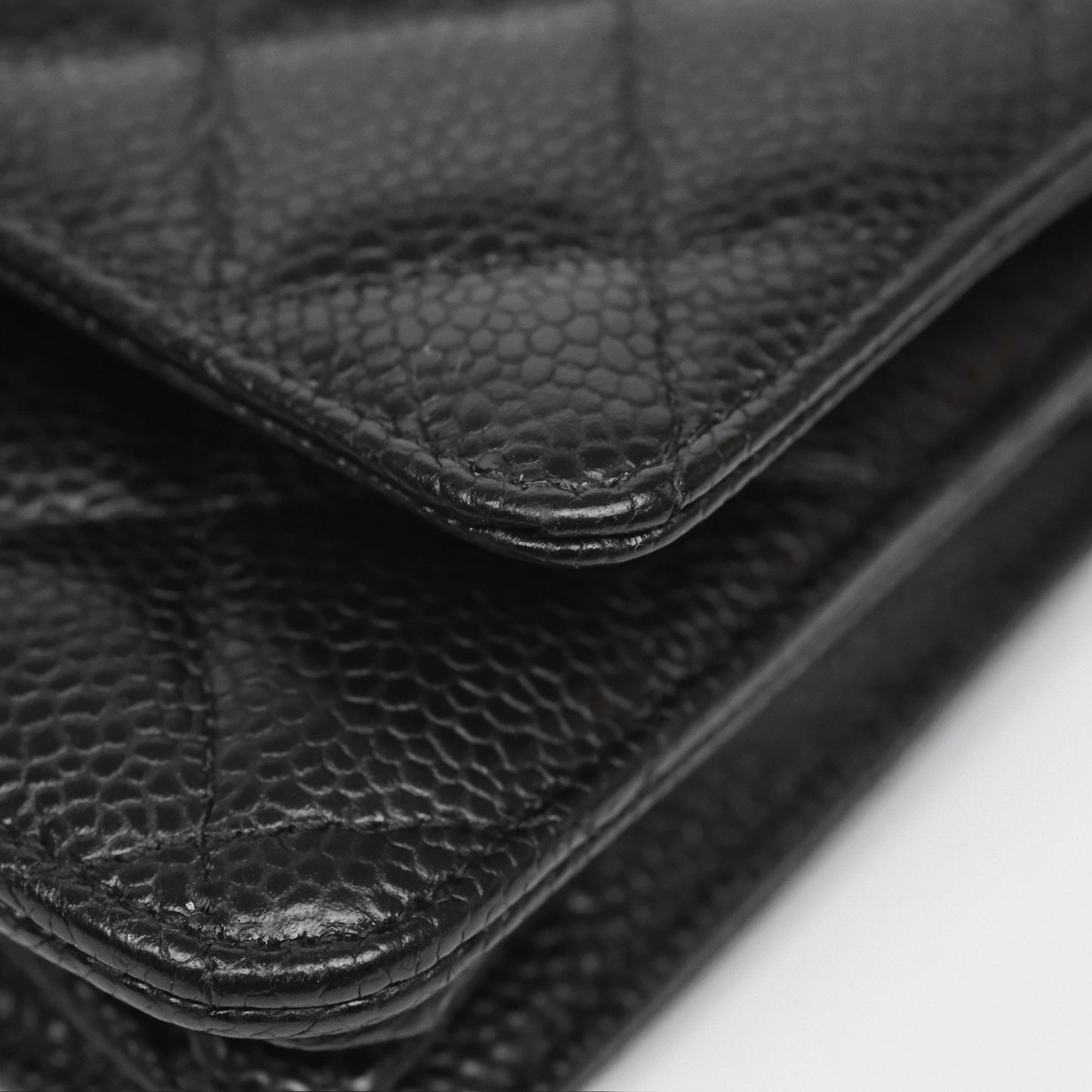 Chanel Classic Wallet On Chain WOC Quilted  Black Caviar Gold Hardware