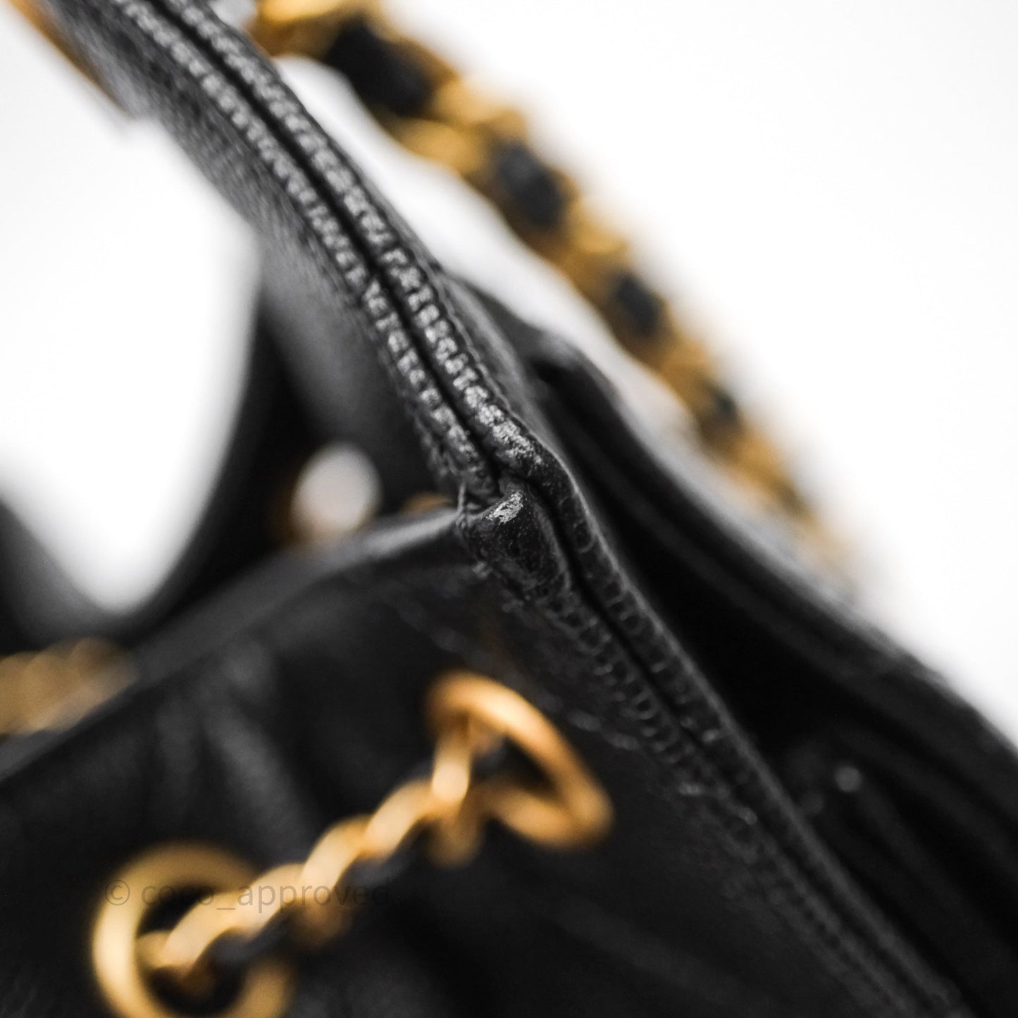 Chanel 25 Mini Black Caviar Aged Gold Hardware