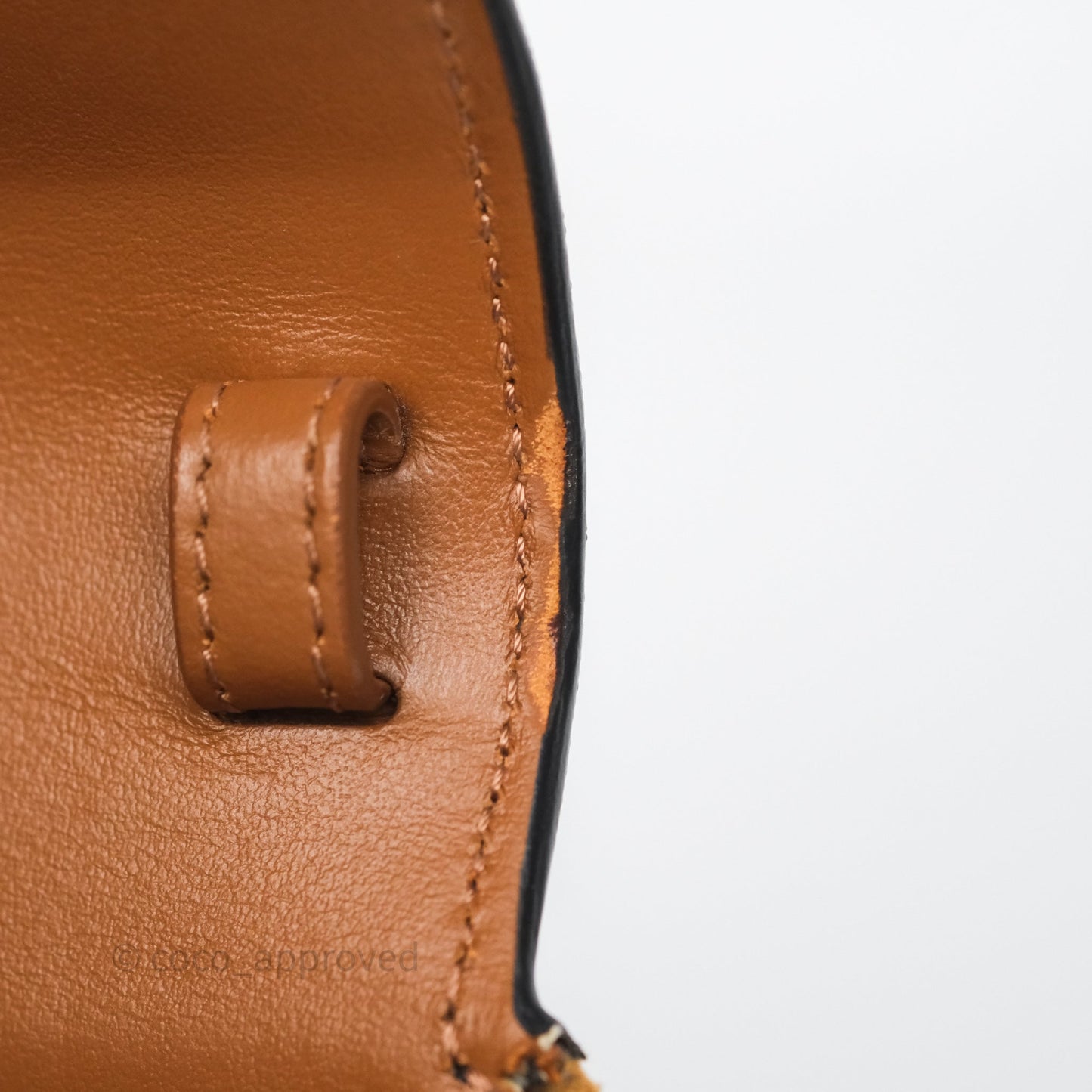Celine Mini Triomphe Canvas Tan Calfskin