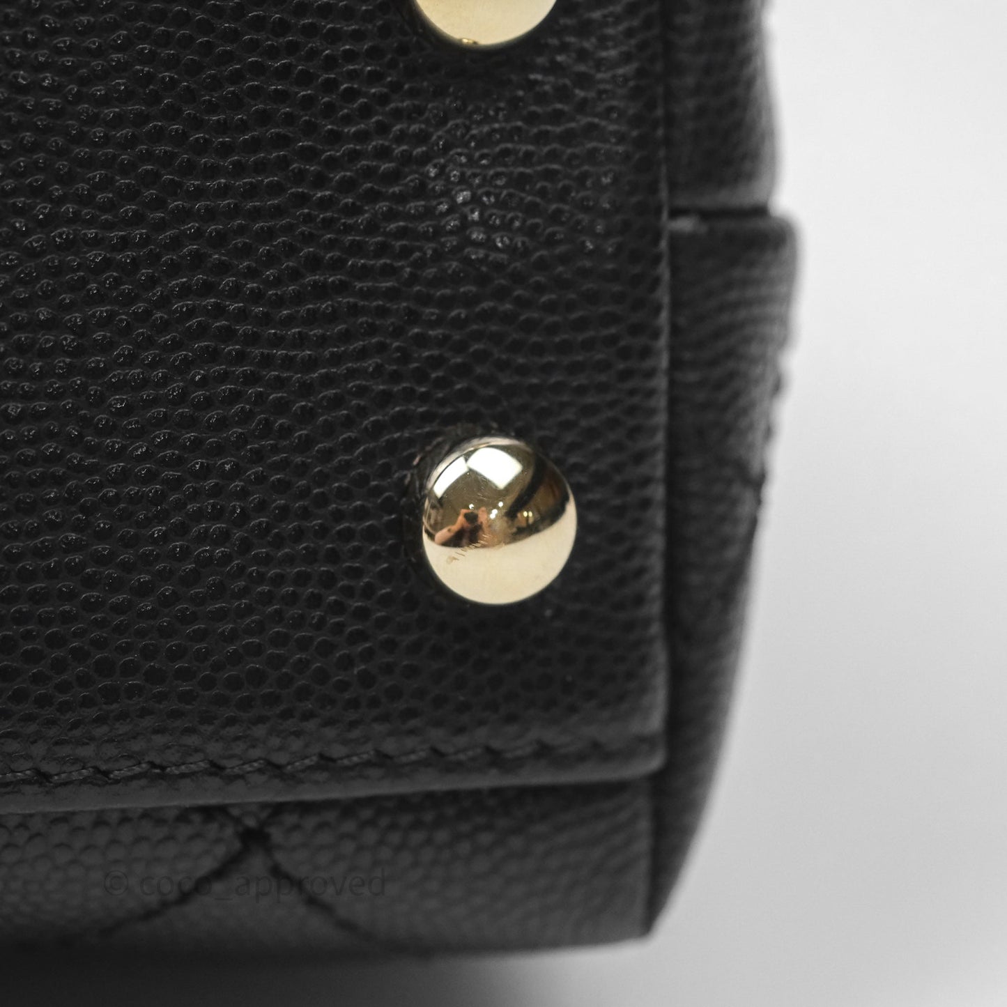 Chanel Mini Coco Handle Quilted Black Caviar Gold Hardware
