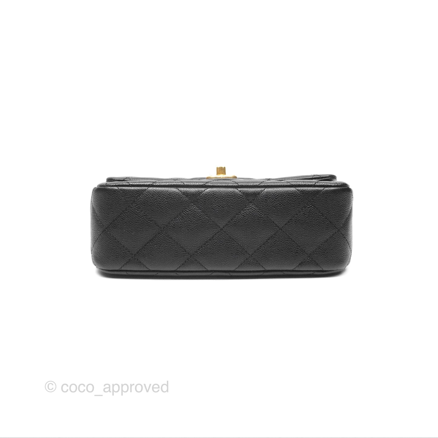 Chanel Large Flap Bag Heart Adjustable Chain Black Caviar Aged Gold Hardware