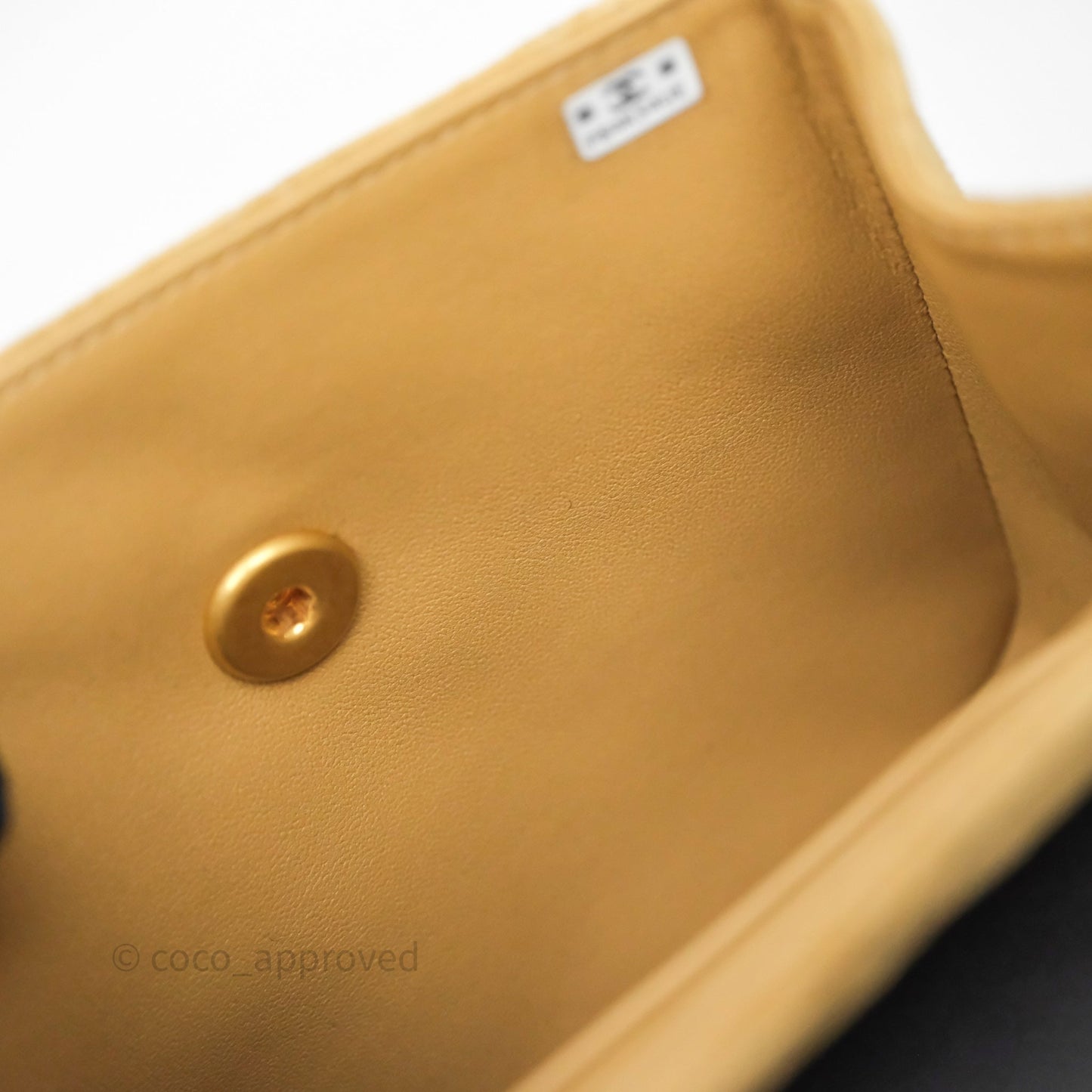 Chanel Mini Flap Bag Camel Suede/ Black Lambskin Gold Hardware