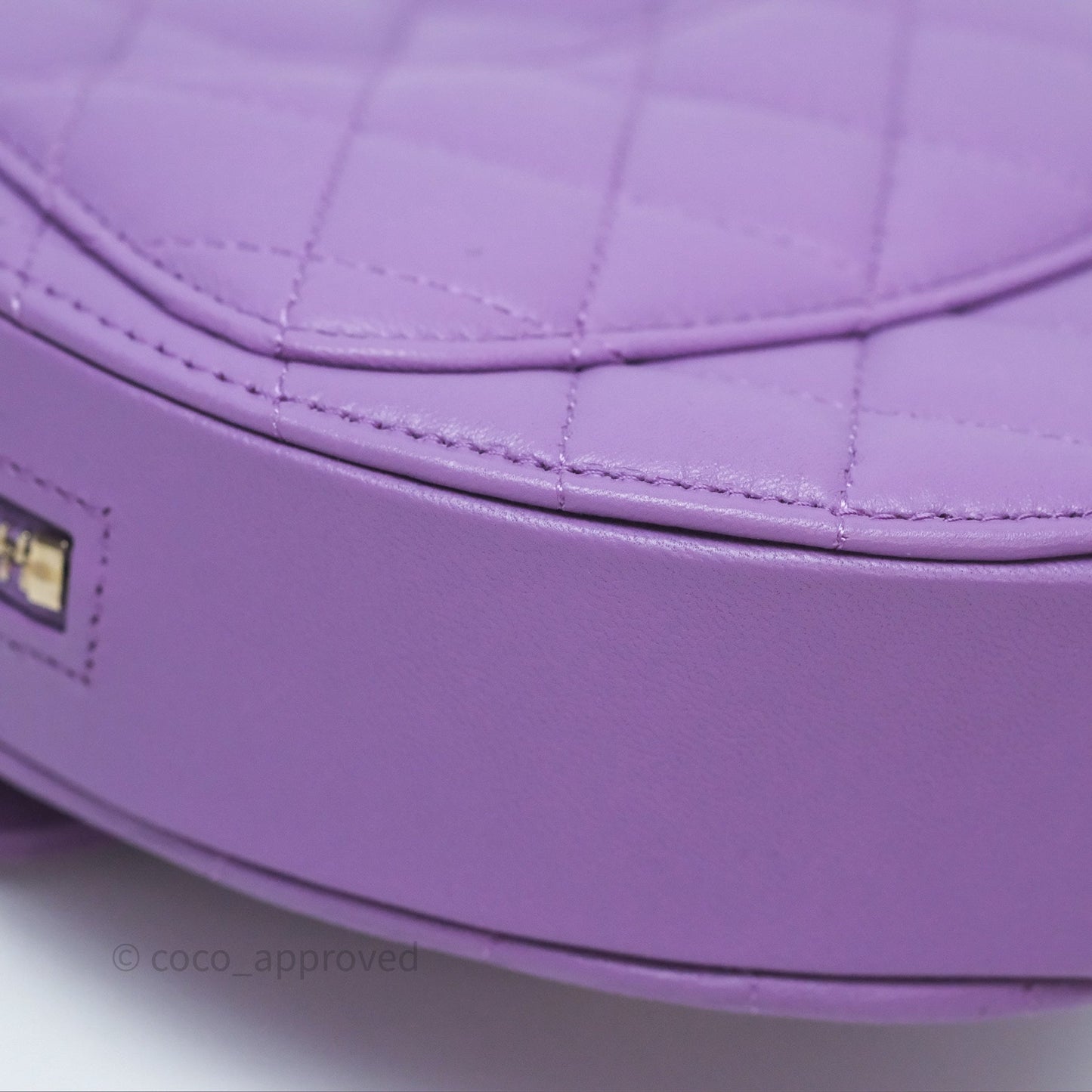 Chanel Small Heart Bag Purple Lambskin Gold Hardware 22S