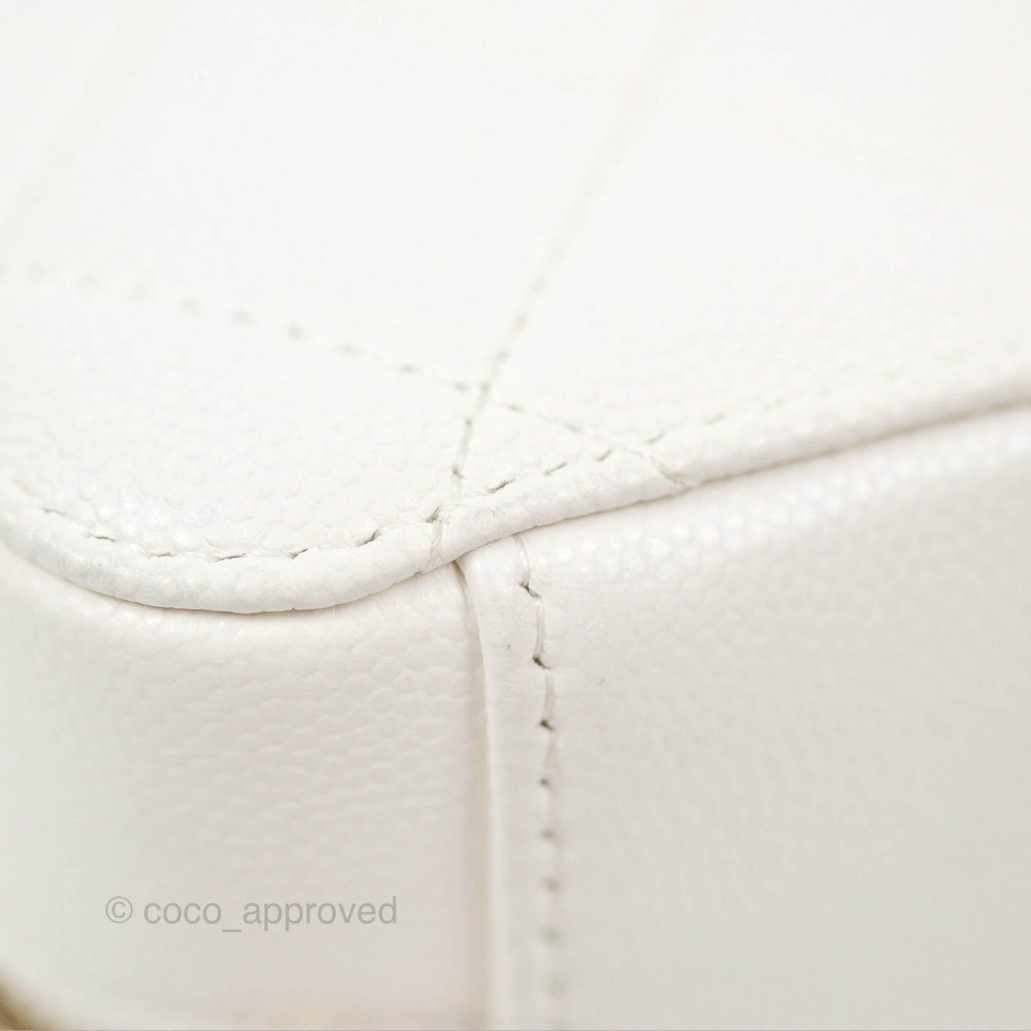 Chanel Mini Quilted Camera Case White Caviar Gold Hardware