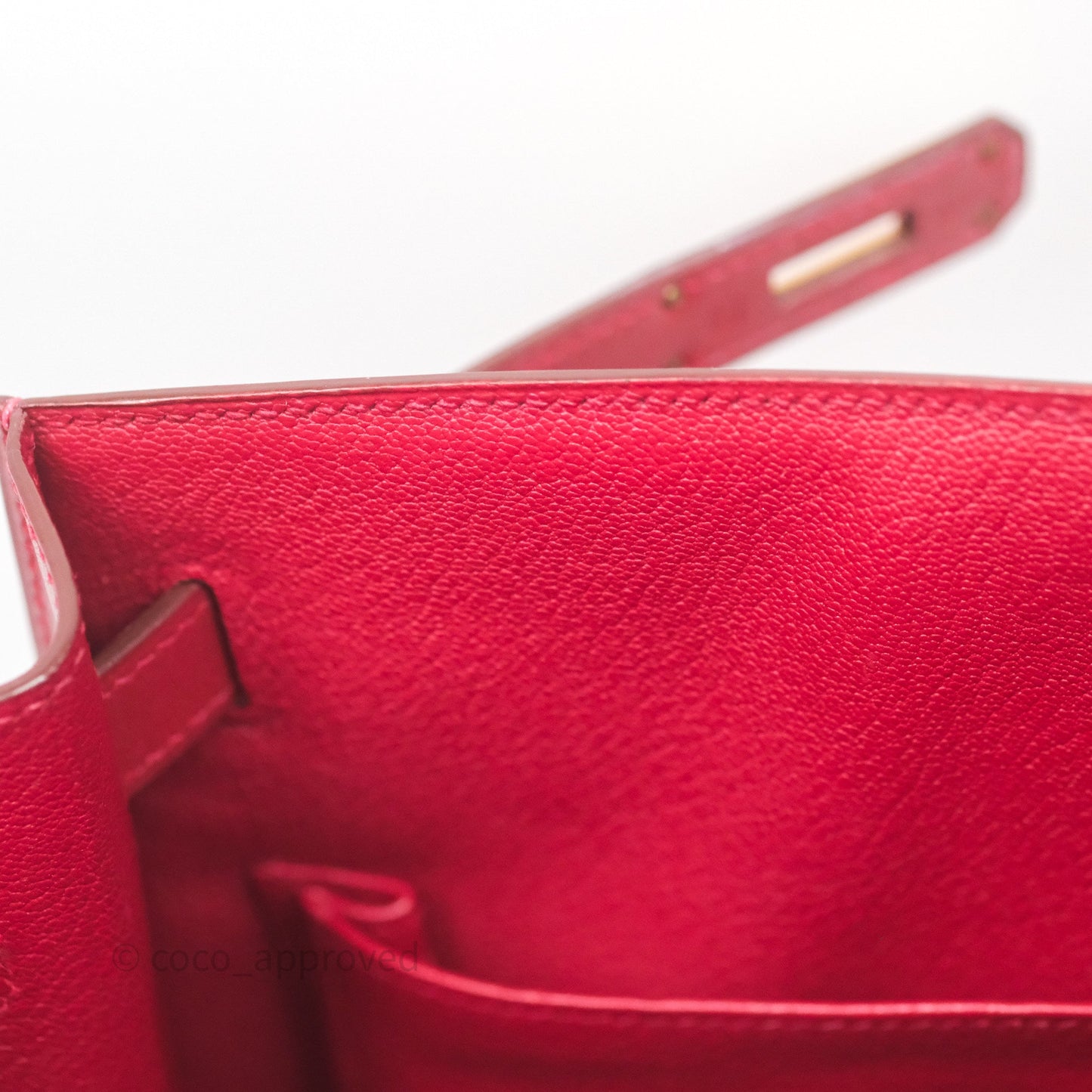 Hermès Vintage Kelly 32 Sellier Rouge Hermes 55 Box Leather Gold Hardware