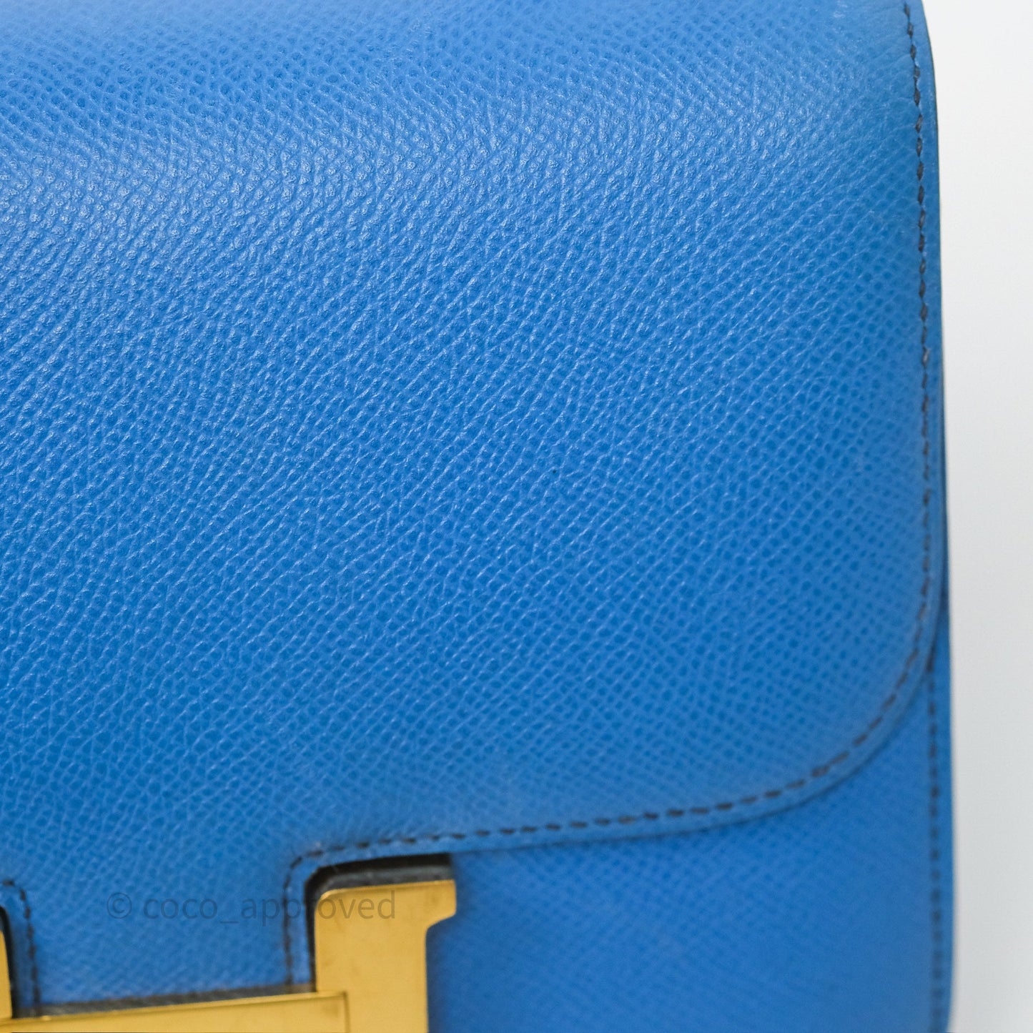 Hermès Constance Mini 18cm Bleu Izmir 7W Epsom Gold Hardware