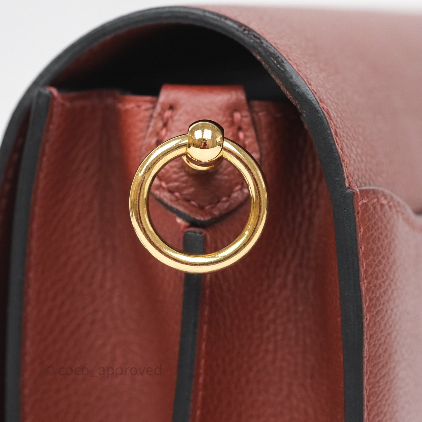 Hermès Mini Roulis Rouge H 55 Evercolor Gold Hardware