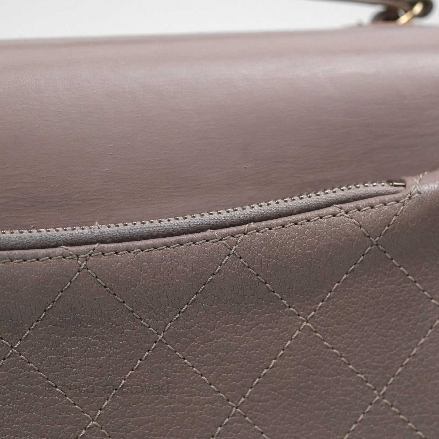 Chanel Coco Curve Flap Burnished Lilac Grey Calfskin Goatskin Antique Gold Hardware