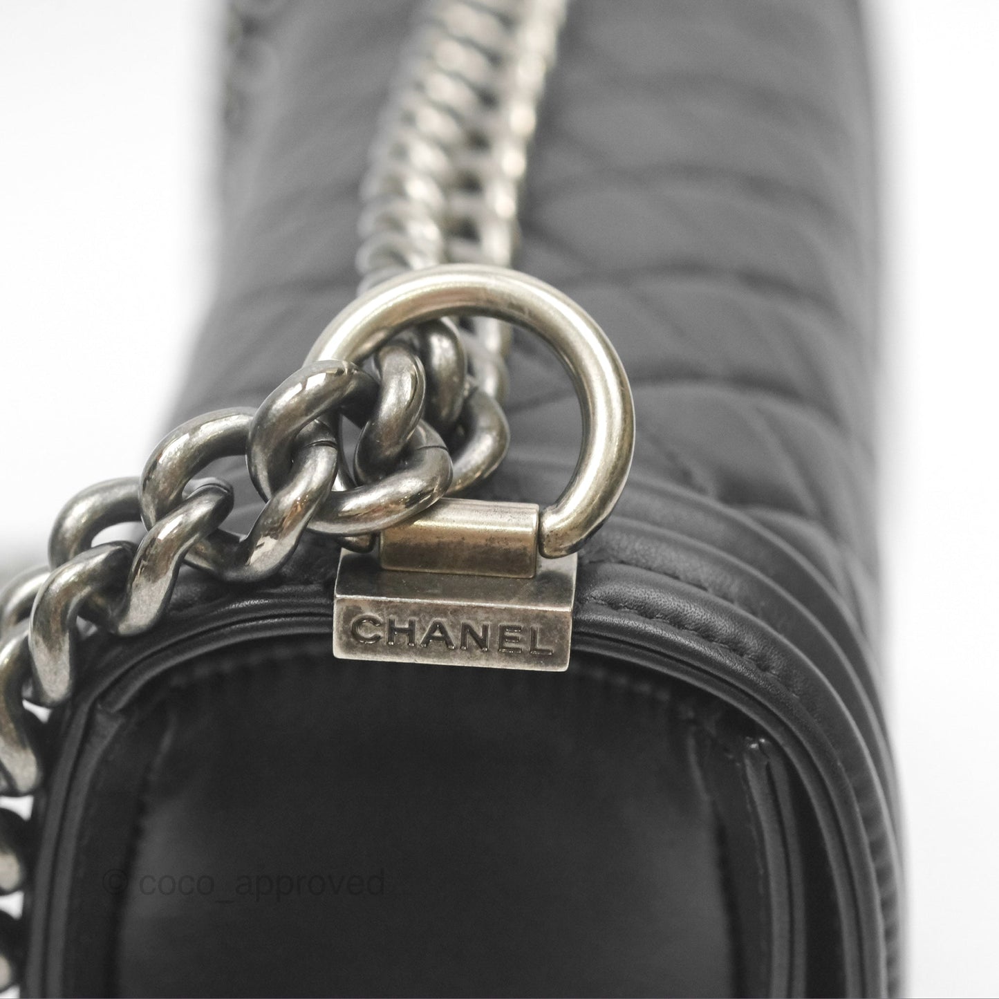 Chanel Medium Boy Quilted Black Lambskin Ruthenium Hardware