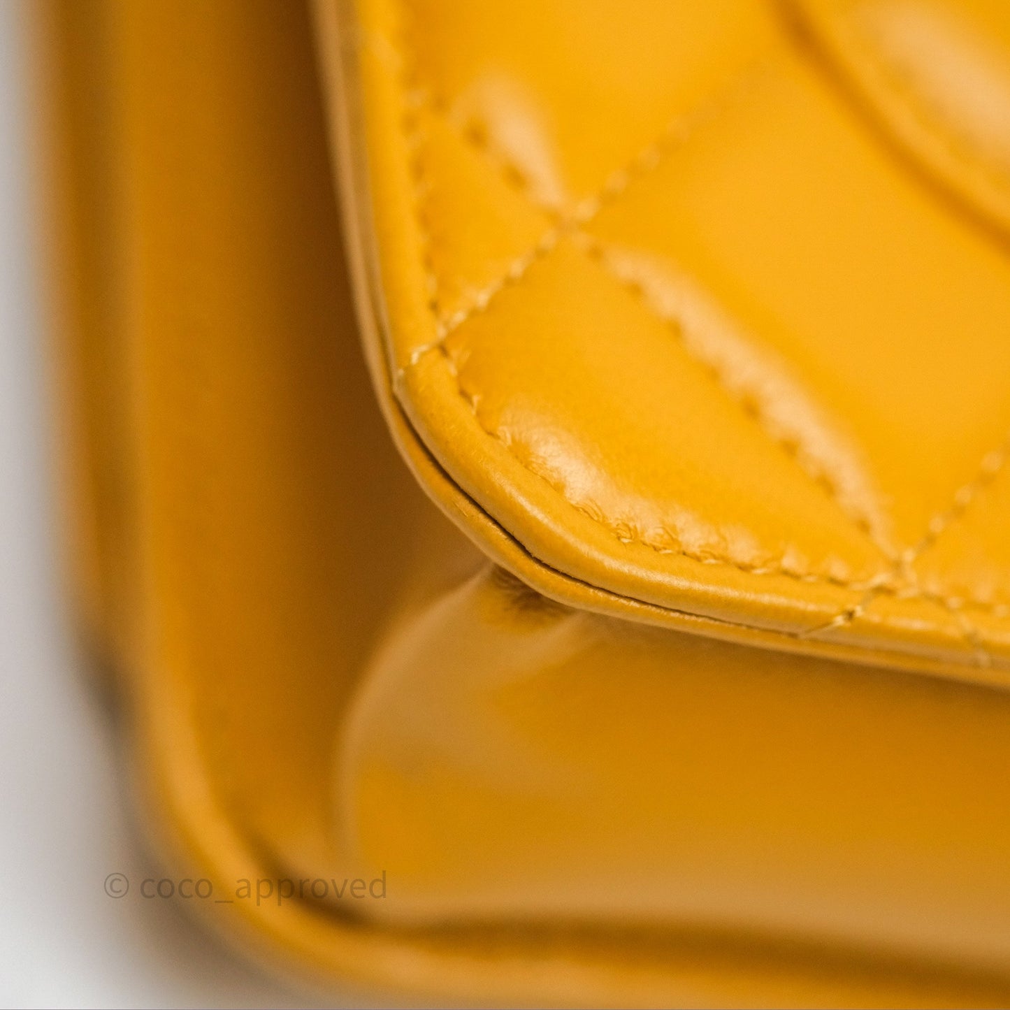 Chanel Quilted Classic Chain Around WOC Yellow Lambskin Aged Gold Hardware