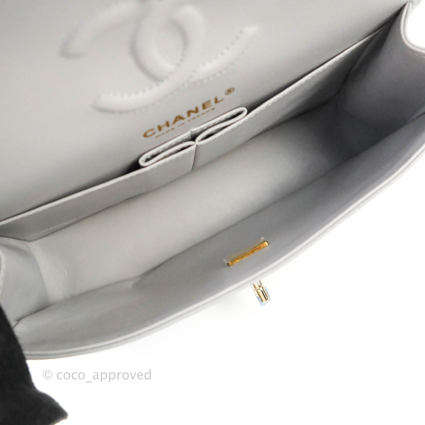 Chanel Classic Small S/M Flap Grey Caviar Gold Hardware