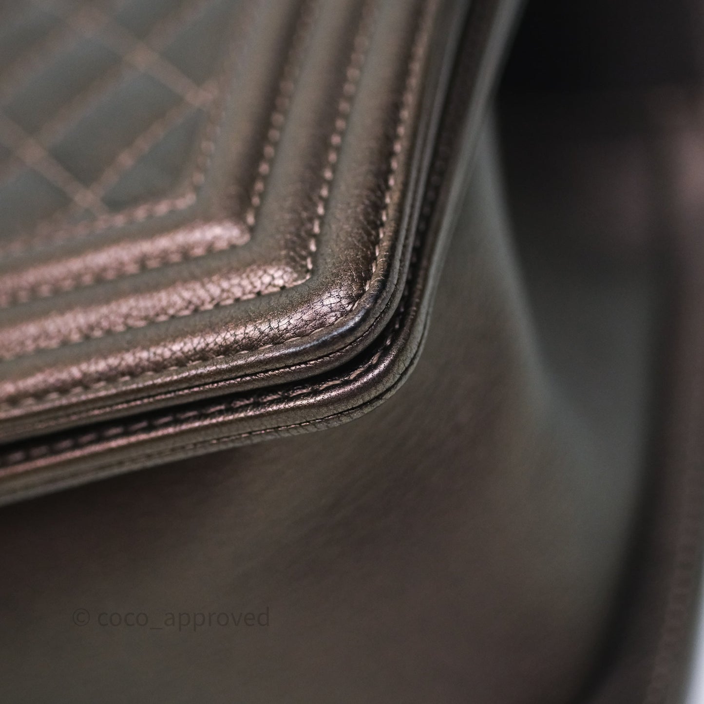 Chanel Quilted Medium Boy Iridescent Bronze Goatskin Rainbow Hardware