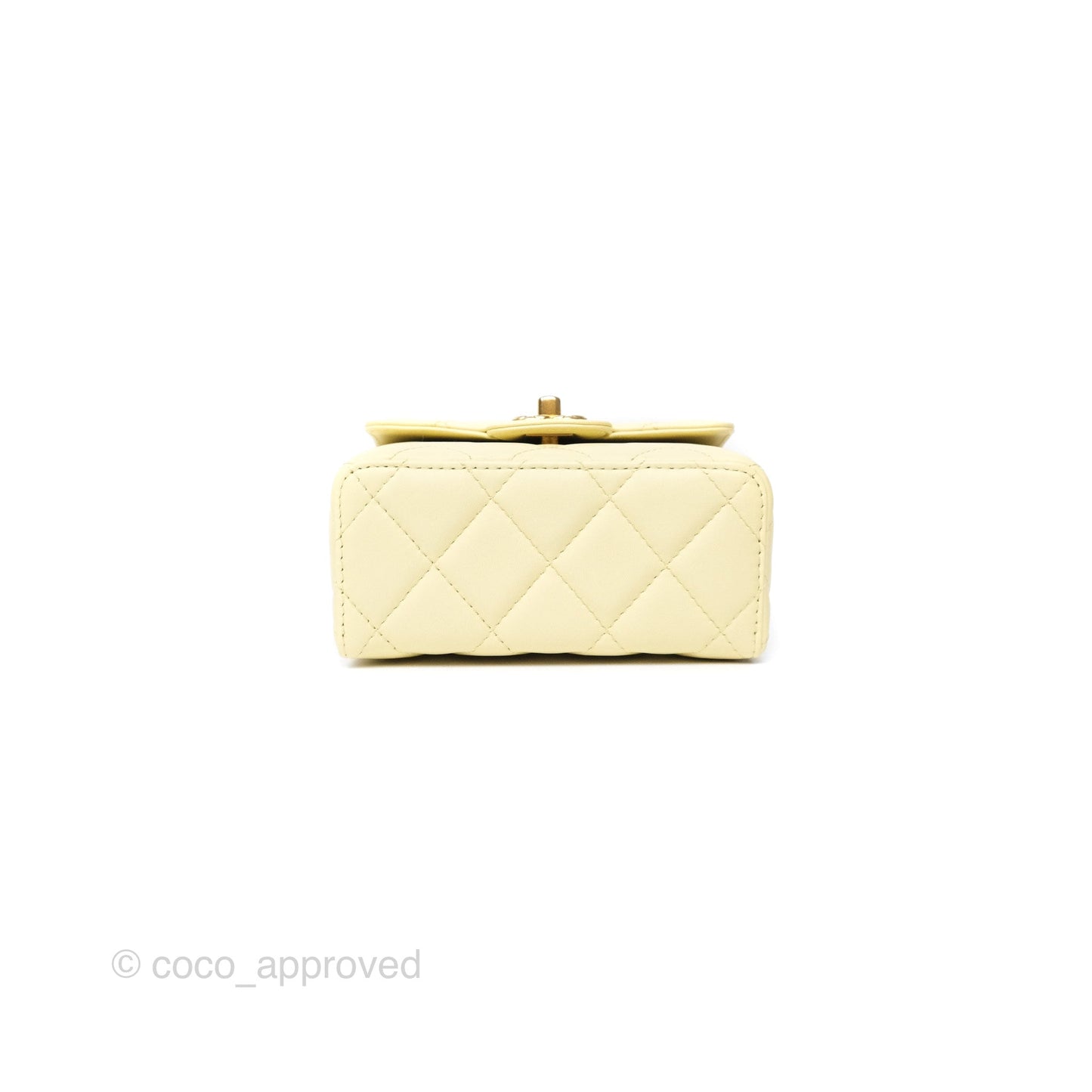 Chanel Crush Top Handle Flap Bag Yellow Lambskin Aged Gold Hardware
