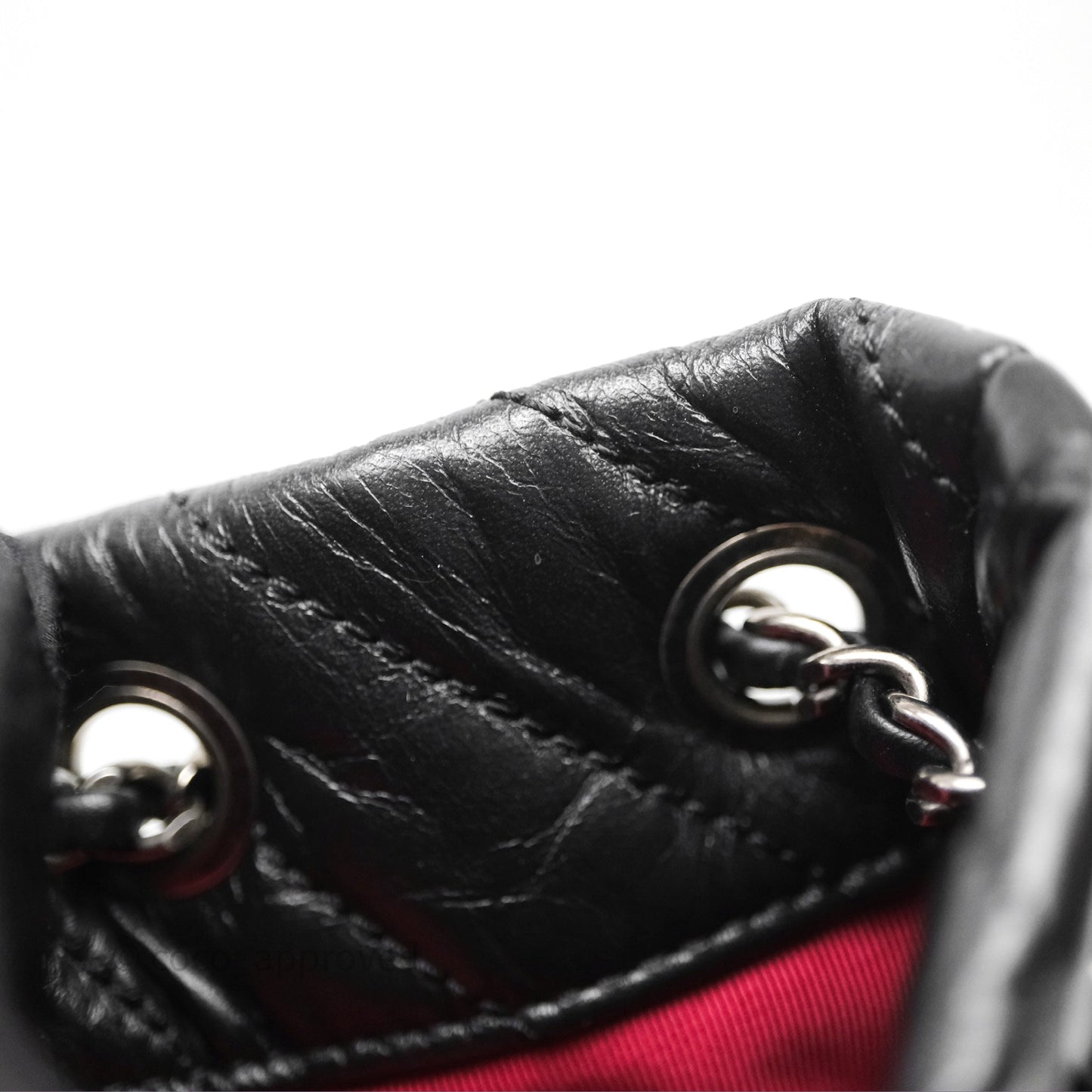 Chanel Small Chevron Gabrielle Backpack Black Aged Calfskin