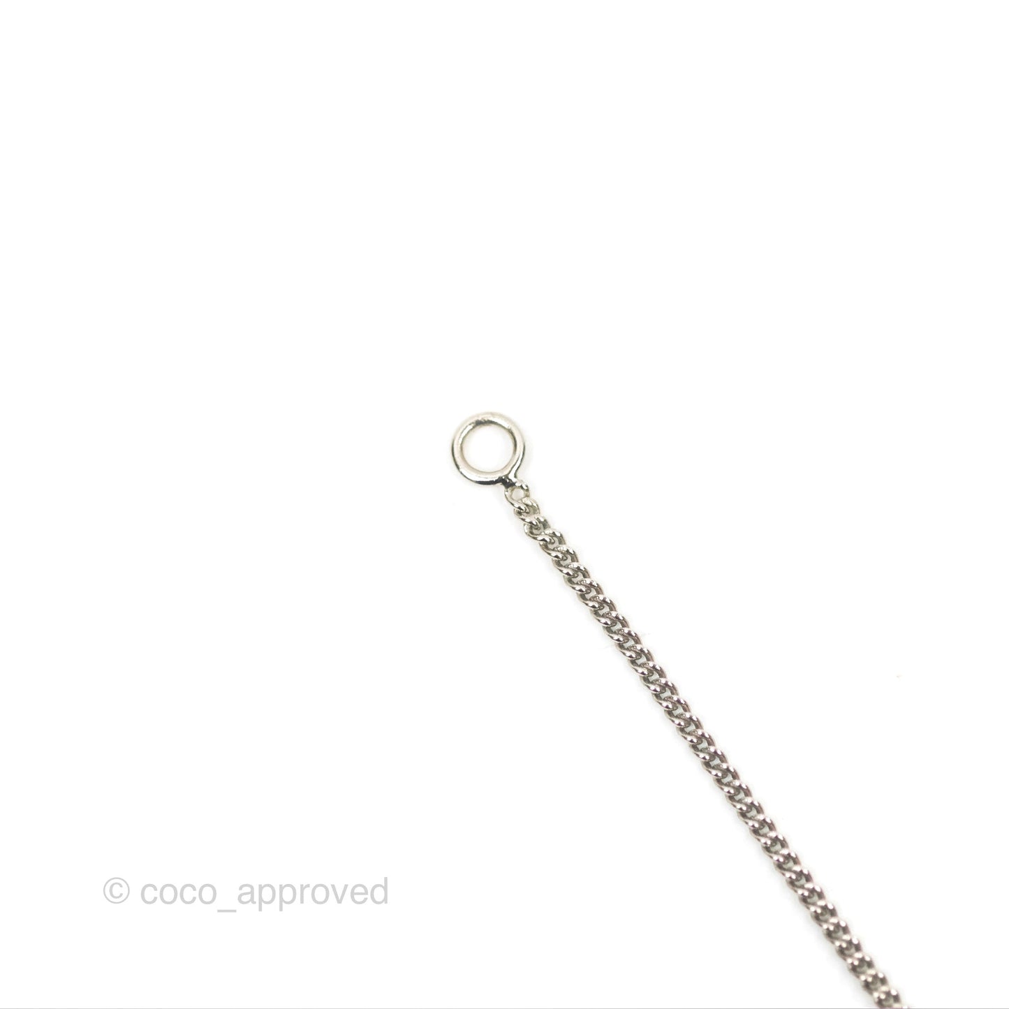 Chanel CC Pearl Necklace Silver Tone 11V