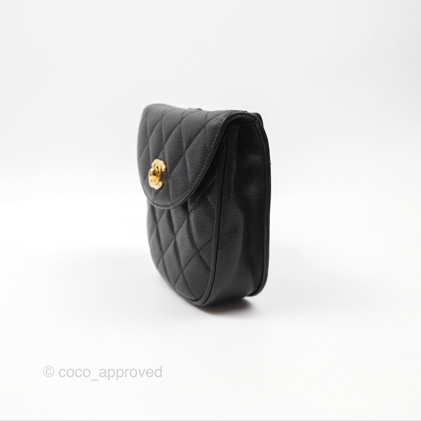 Chanel Vintage Belt Bag Black Caviar 24K Gold Hardware