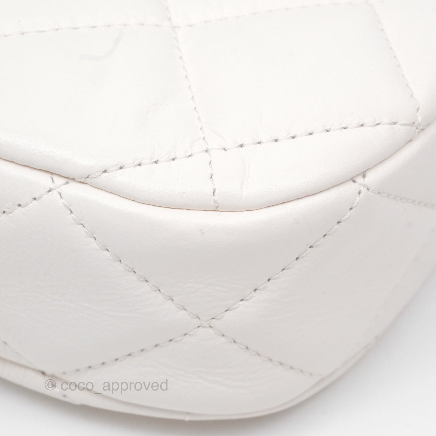 Chanel Hobo Bag White Aged Calfskin Aged Gold Hardware