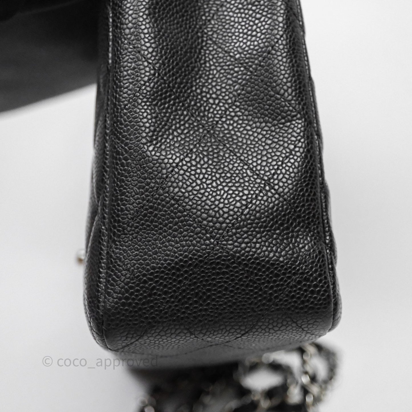 Chanel Jumbo Single Flap Black Caviar Silver Hardware
