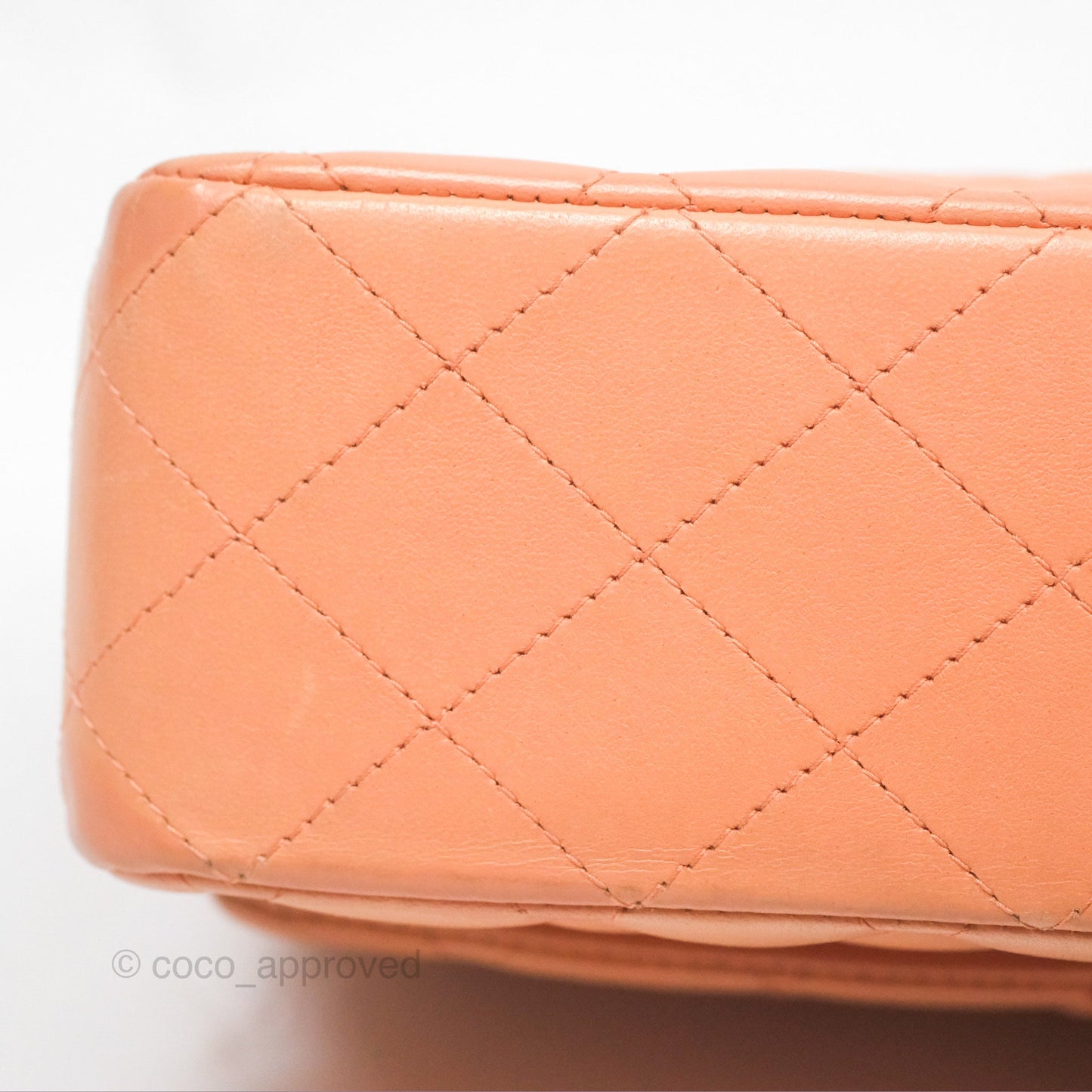 Chanel Classic M/L Medium Flap Quilted Peach Lambskin Gold Hardware
