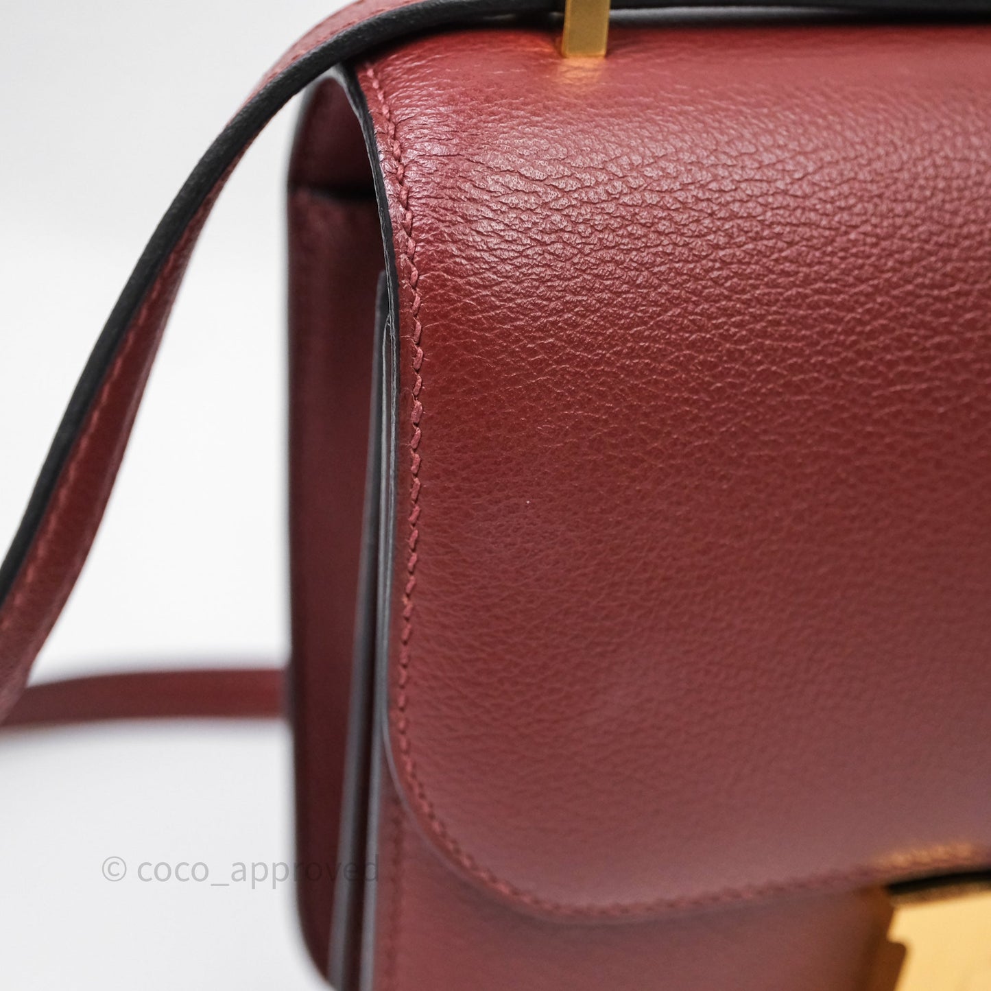 Hermès Mini Constance Rouge H Evercolor Gold Hardware