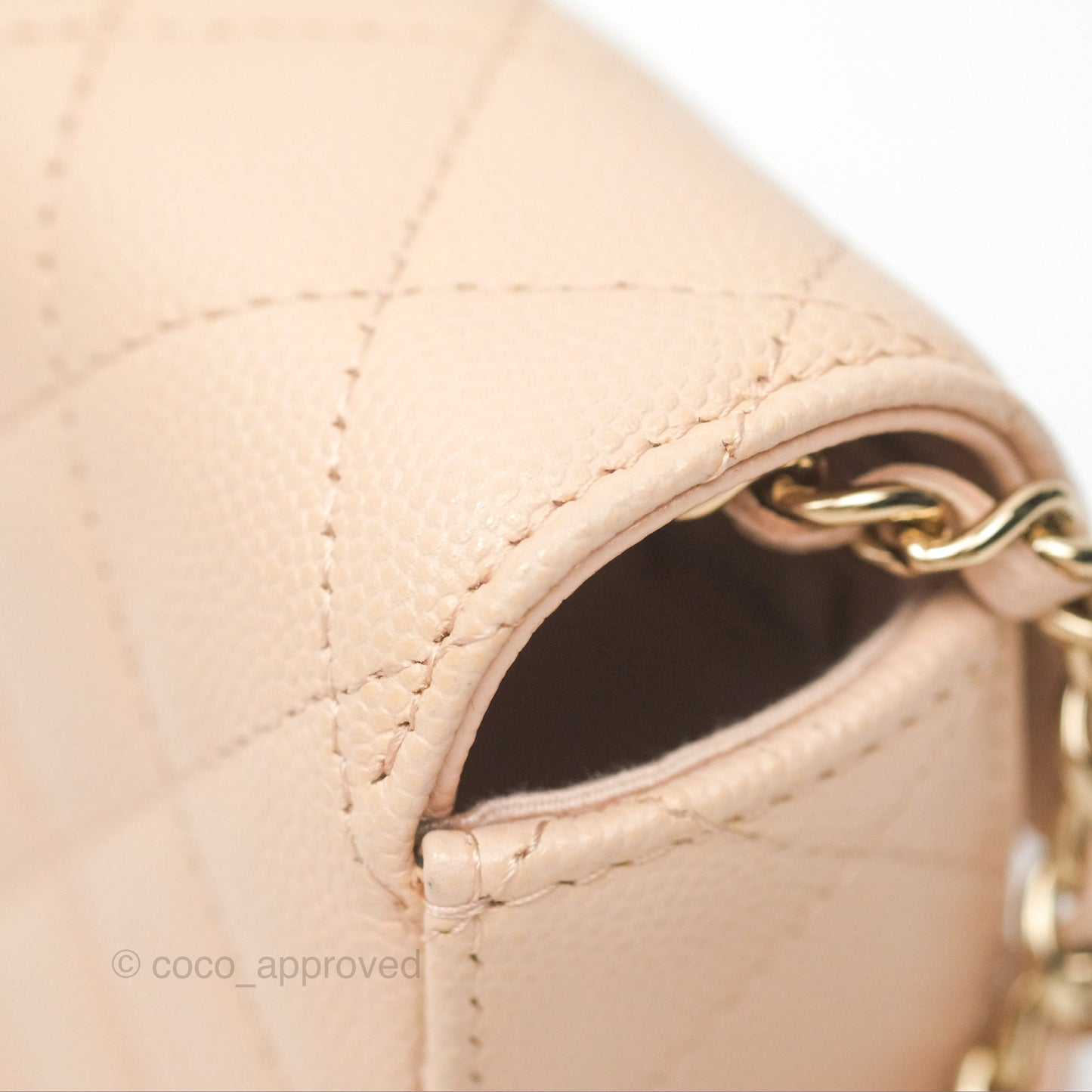 Chanel Mini Clutch With Chain Light Pink Caviar Gold Hardware