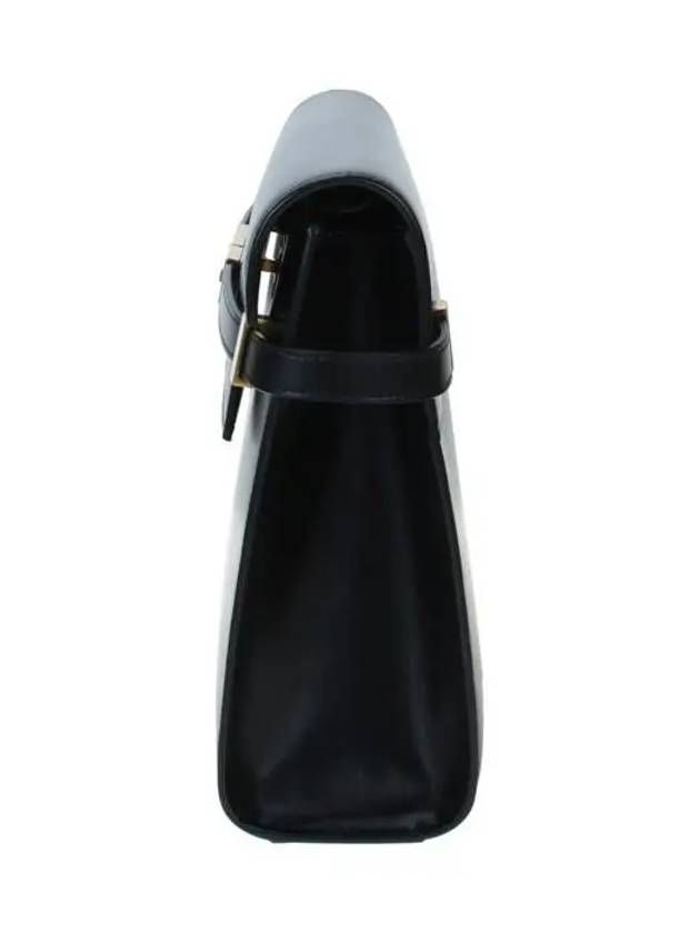 Luxury Saint Laurent Manhattan Leather Shoulder Bag Black