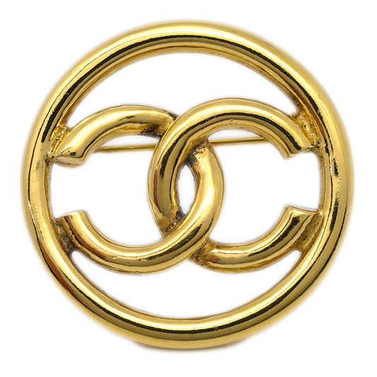 Luxury Chanel Medallion Brooch Pin Gold 1271