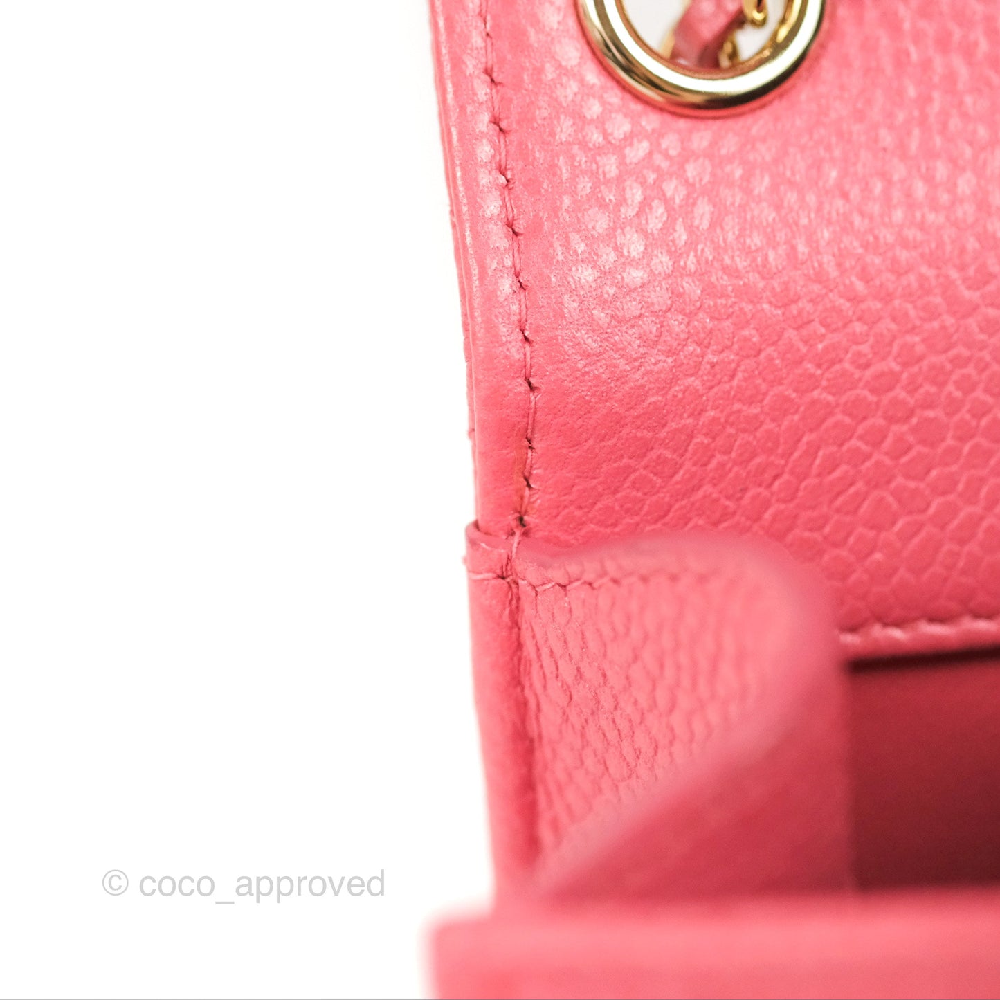 Chanel Golden Class Phone Holder With Chain Pink Caviar Gold Hardware